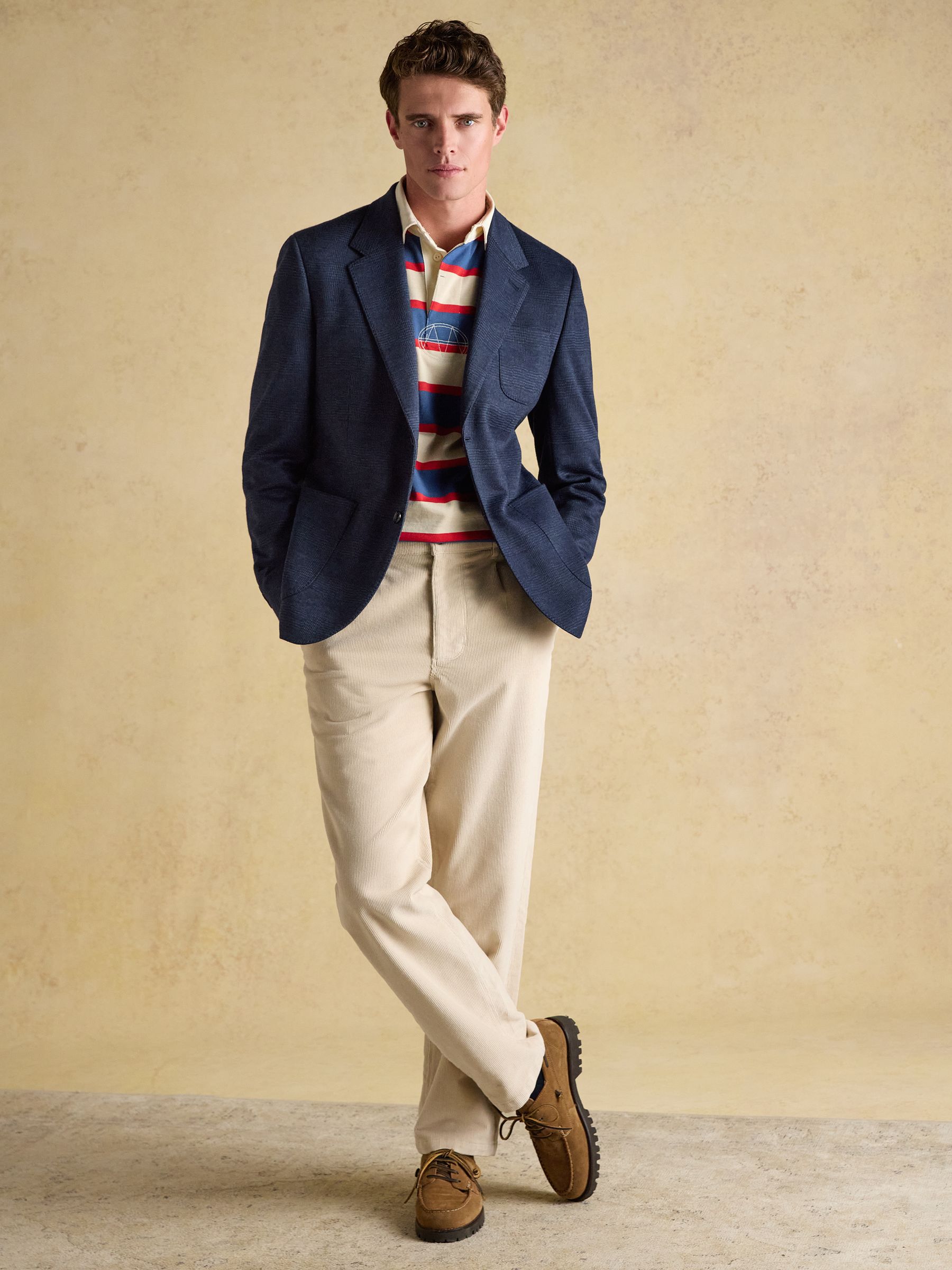 Blue Relaxed Jersey Prince of Wales Check Suit Jacket - Image 12 of 13