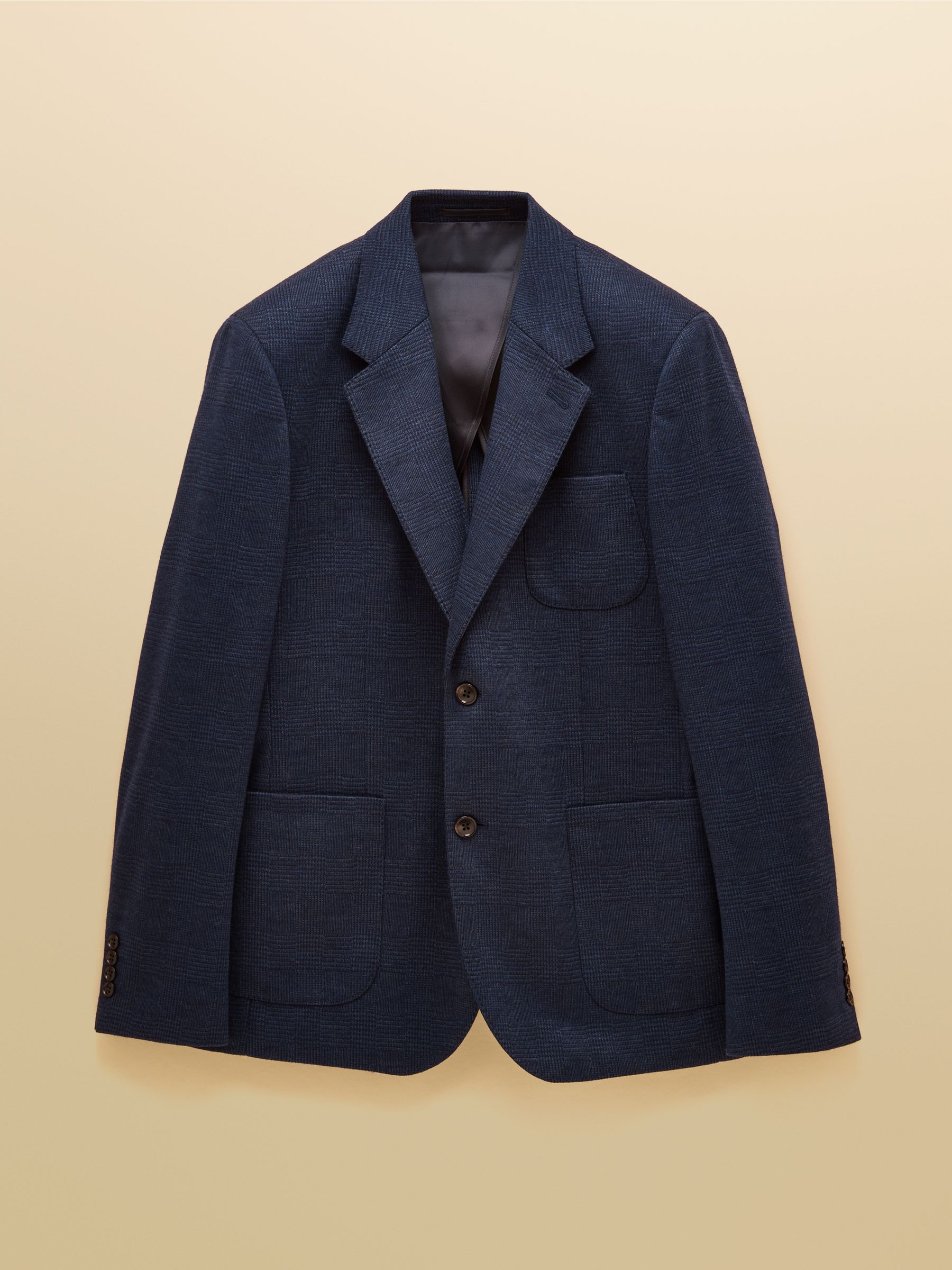 Blue Relaxed Jersey Prince of Wales Check Suit Jacket - Image 13 of 13