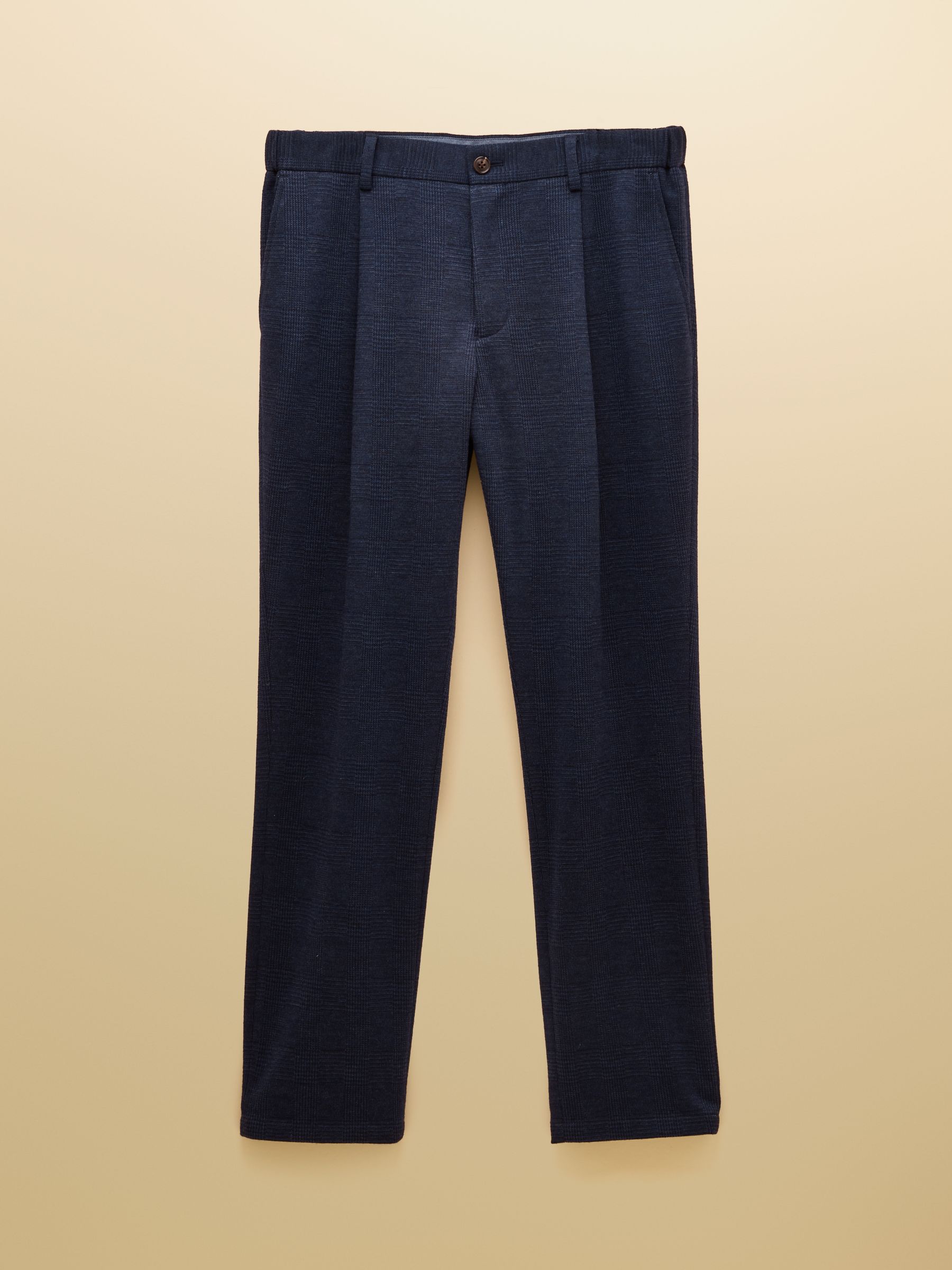Blue Relaxed Jersey Prince of Wales Check Suit Trousers - Image 7 of 7