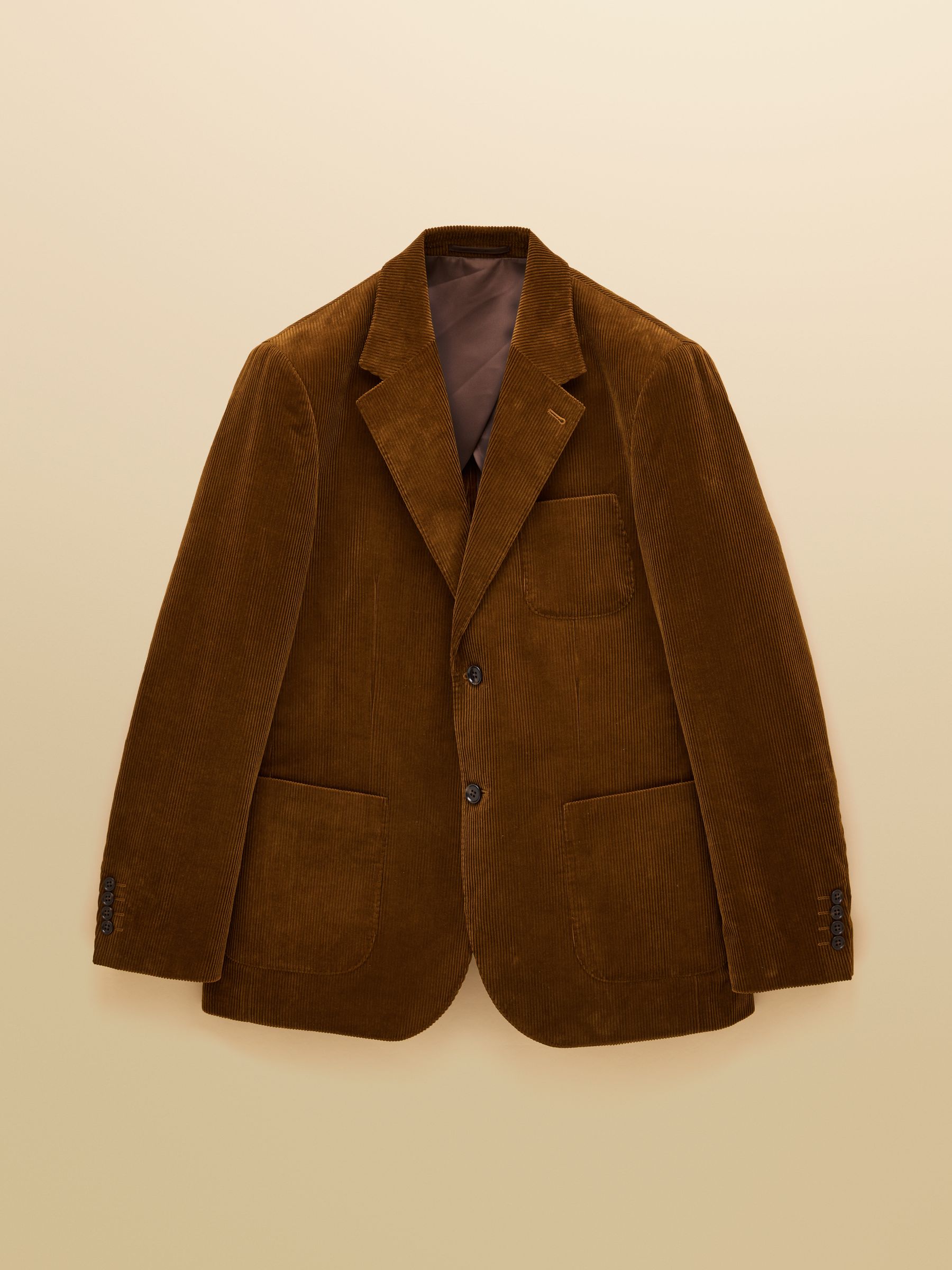 Tan Brown Relaxed Fit Corduroy Suit Jacket - Image 13 of 13