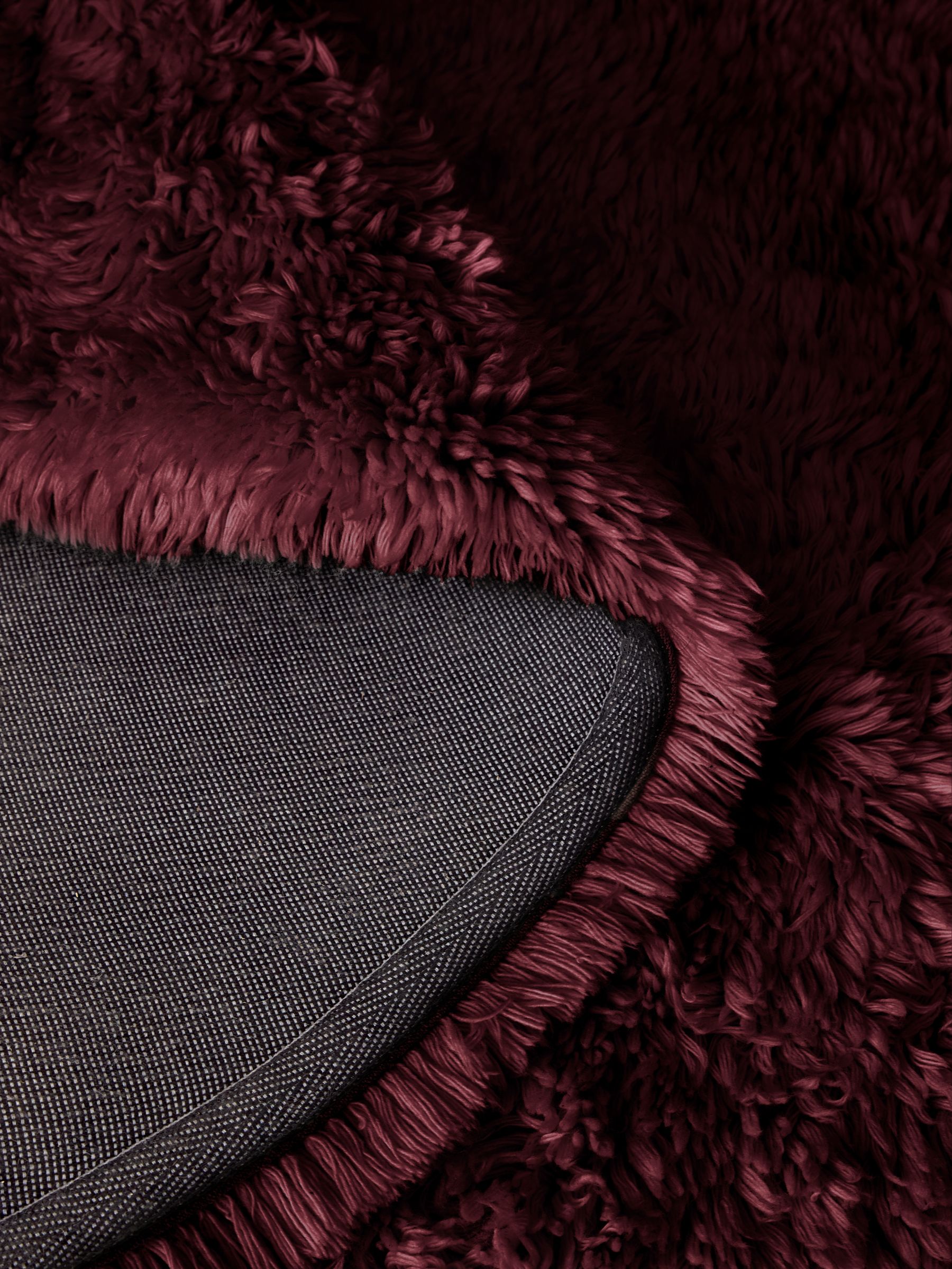 Burgundy Dala Shaggy Berber Wool Tufted Rug - Image 4 of 5
