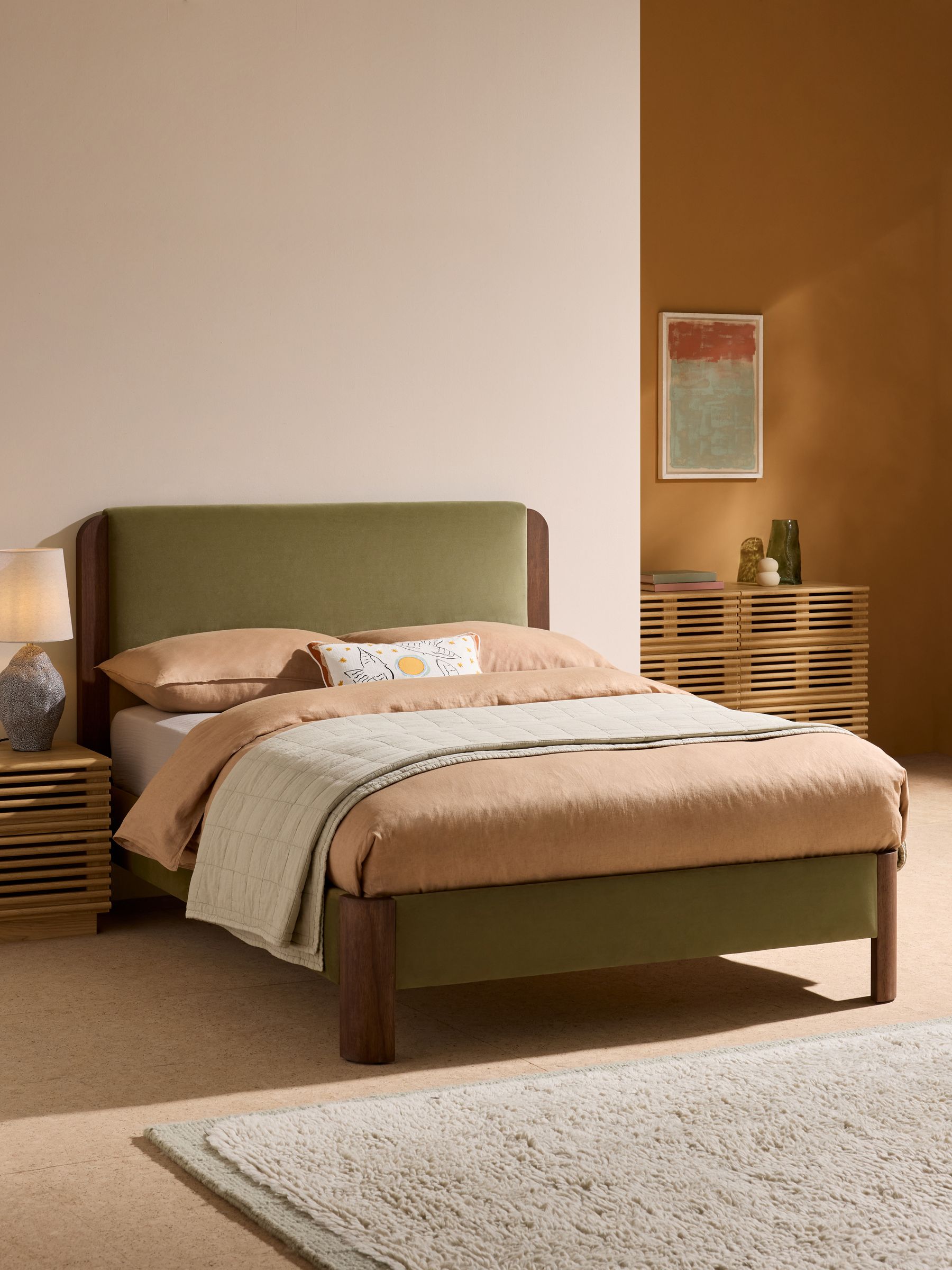 Velvet Fern Green Ottoman Storage Bed Evander - Image 1 of 5
