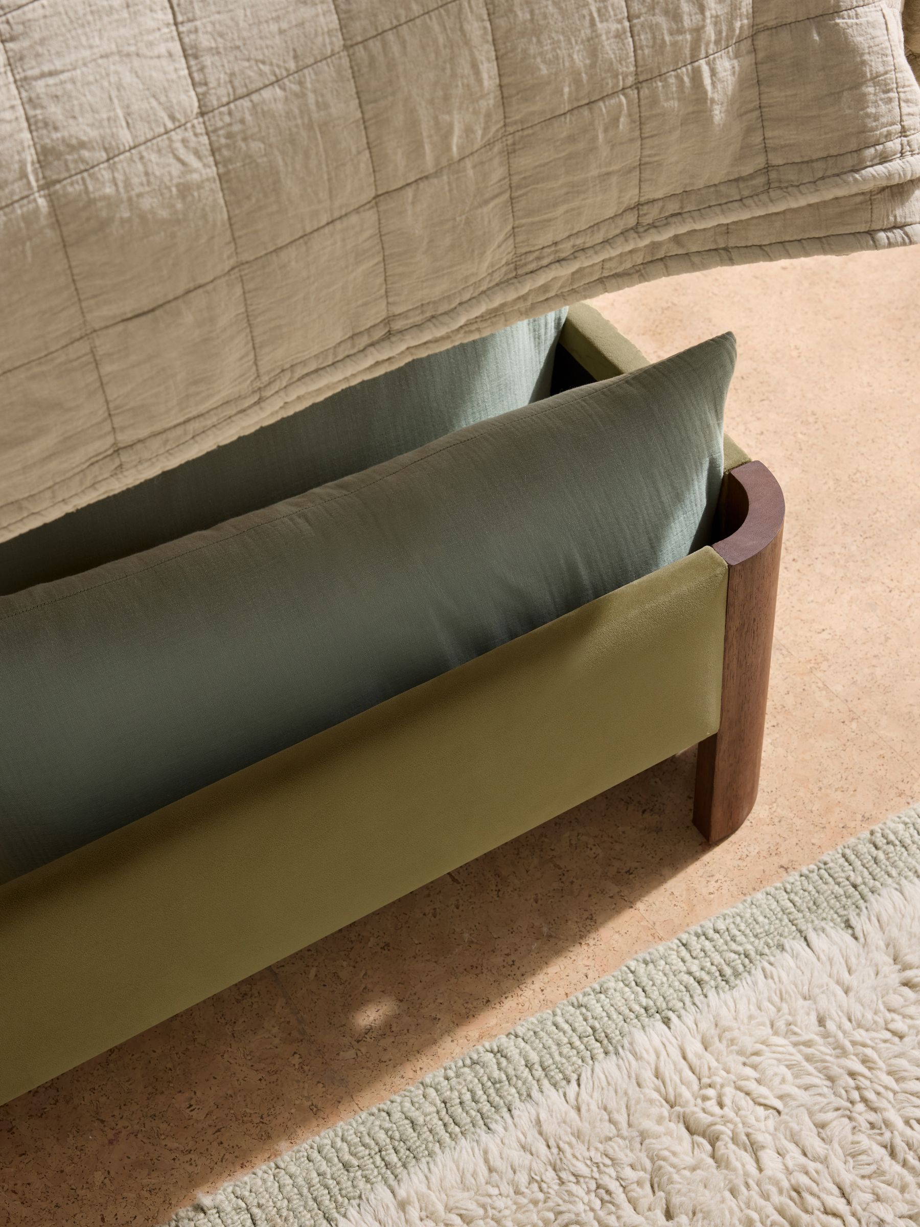 Velvet Fern Green Ottoman Storage Bed Evander - Image 3 of 5