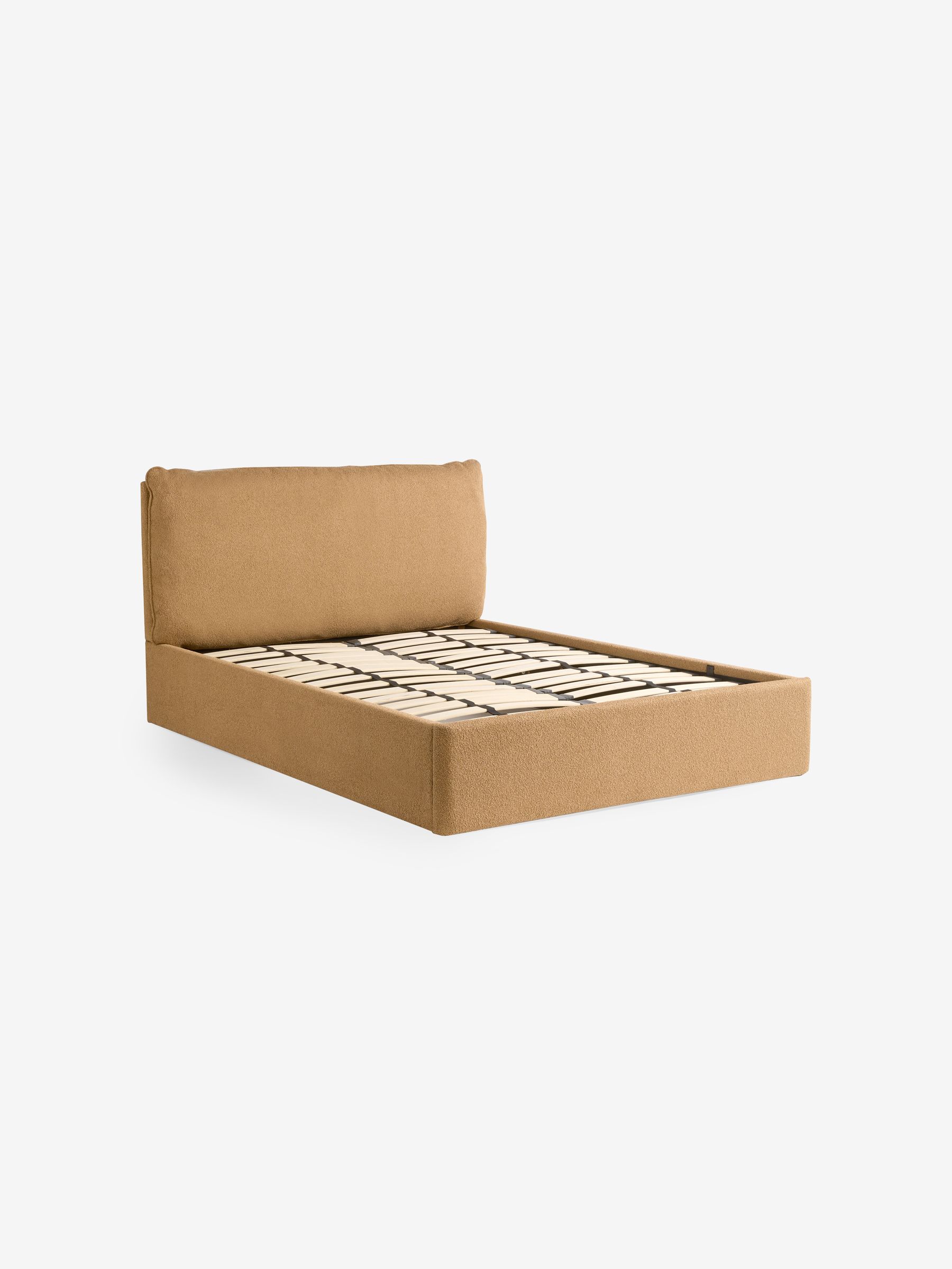 Soft Touch Boucle Caramel Ottoman Storage Bed Harlow Bed - Image 4 of 5