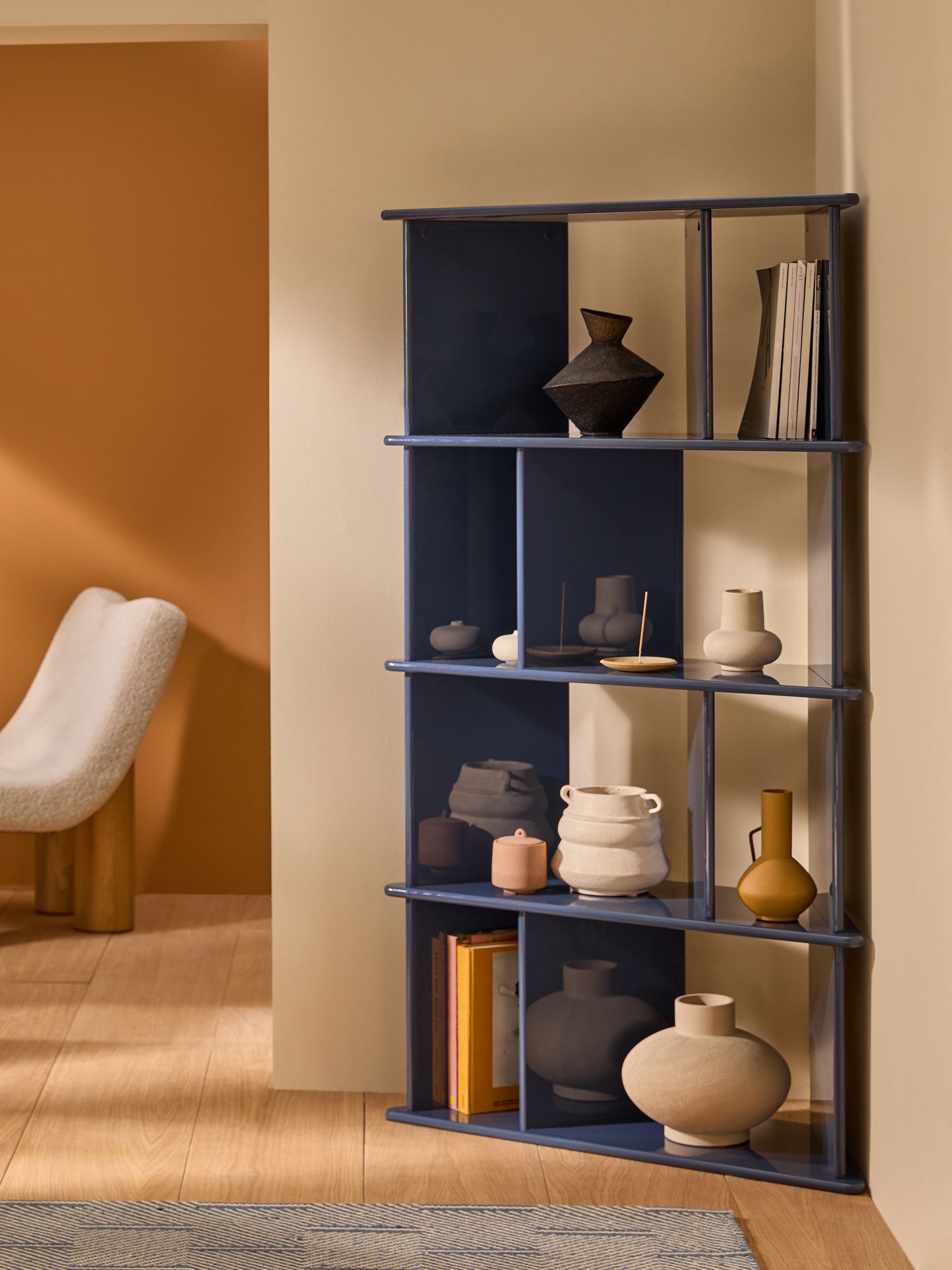 Ingrid Narrow Shelving Unit in Navy - Image 2 of 6