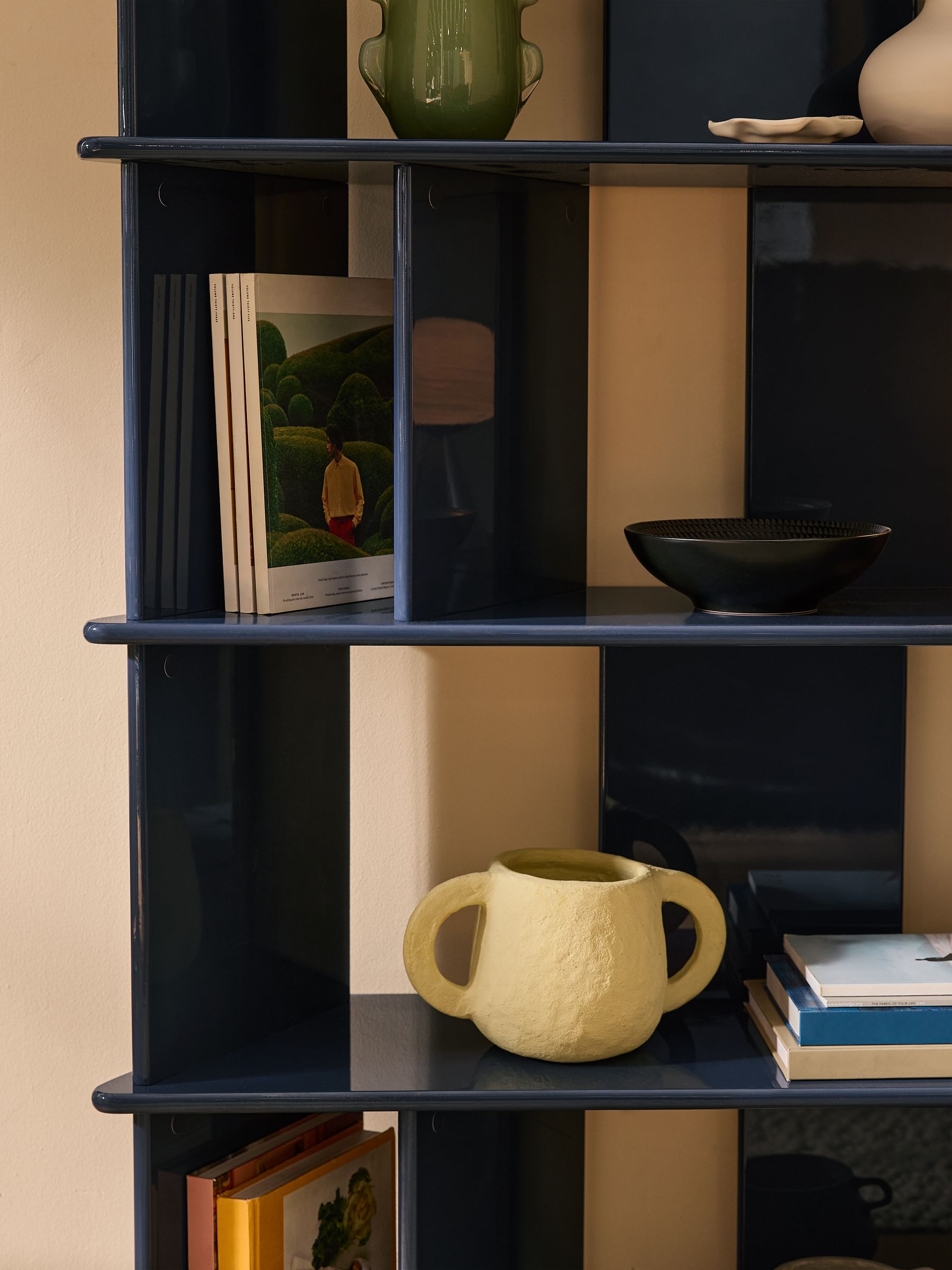 Ingrid Wide Shelving Unit in Navy - Image 2 of 4 Ingrid Wide Shelving Unit in Navy - Image 2 of 4