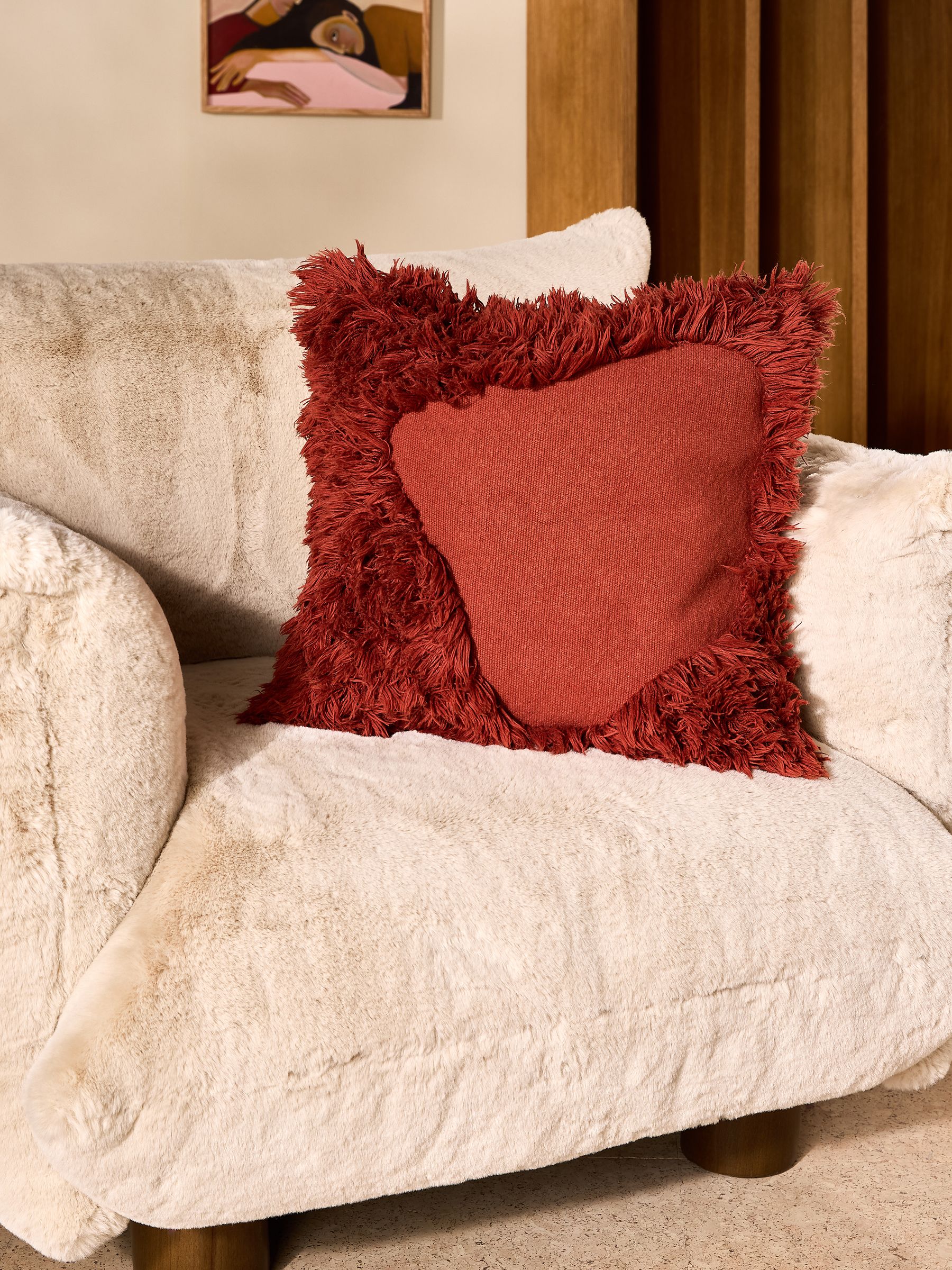 Nera Tufted Cushion in Rust - Image 1 of 4
