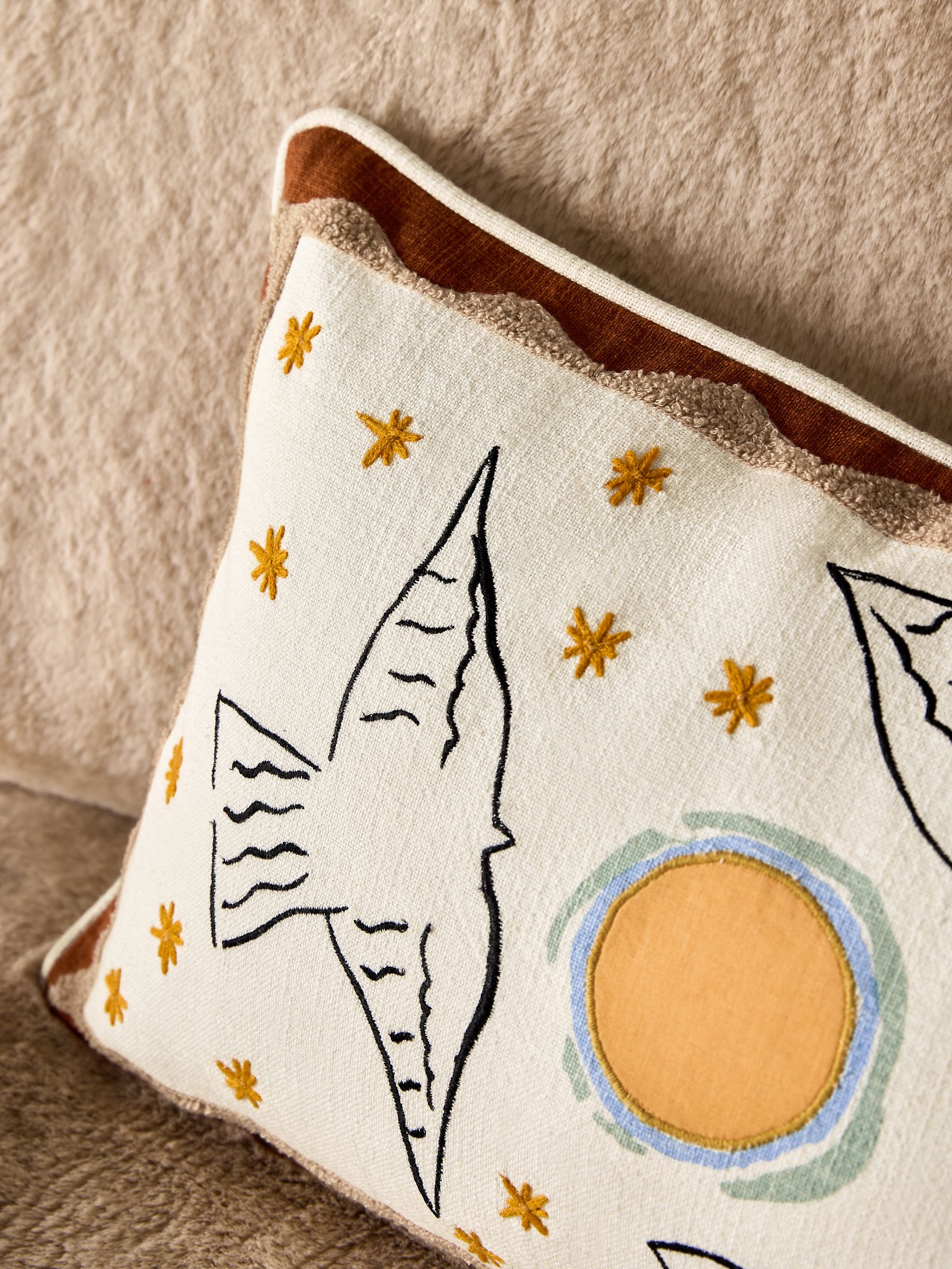 Embroidered Cushion in Helious - Image 2 of 4 Embroidered Cushion in Helious - Image 2 of 4