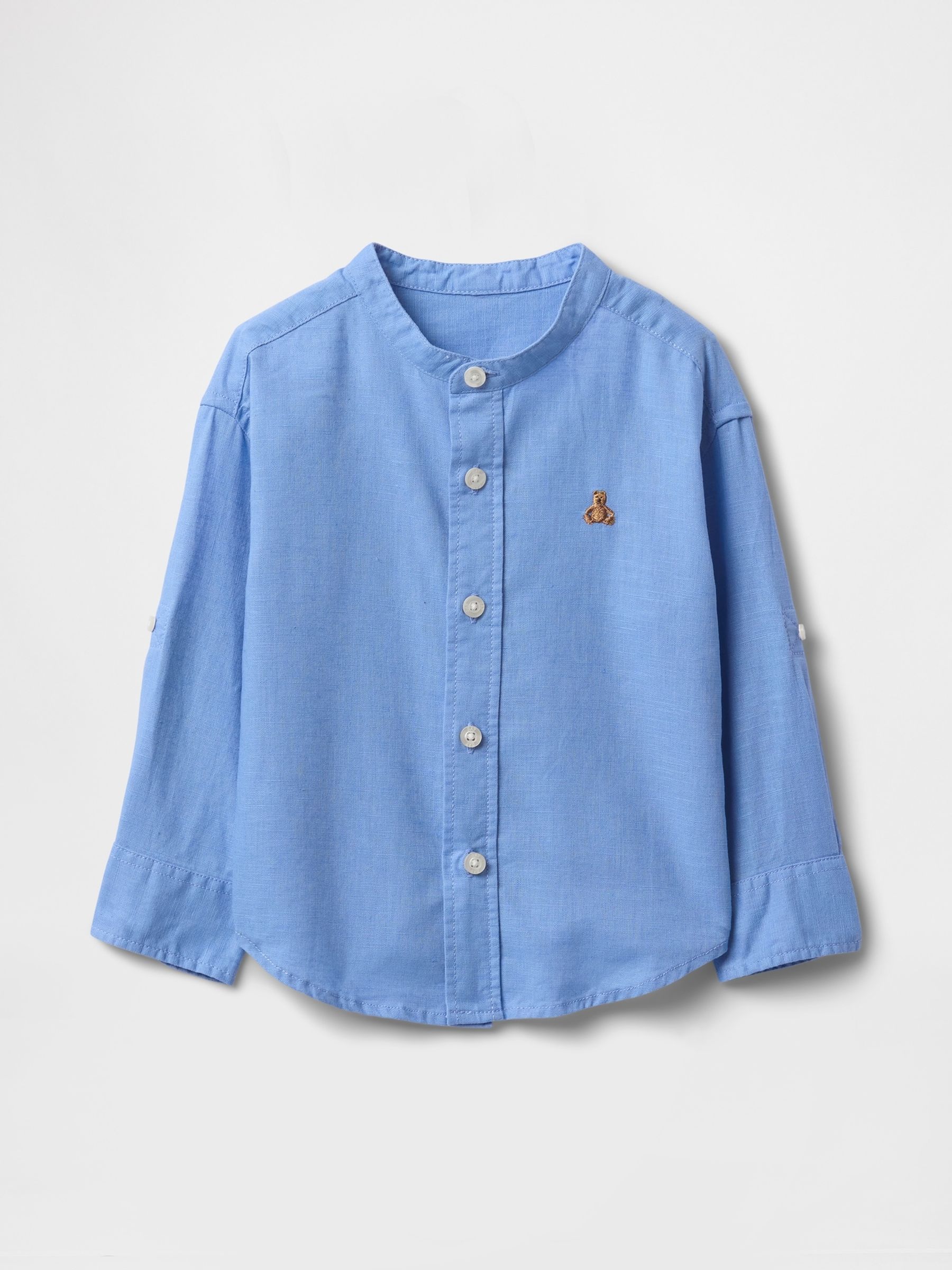 Blue Brannan Bear Linen-Cotton Shirt (6mths-5yrs) - Image 1 of 3