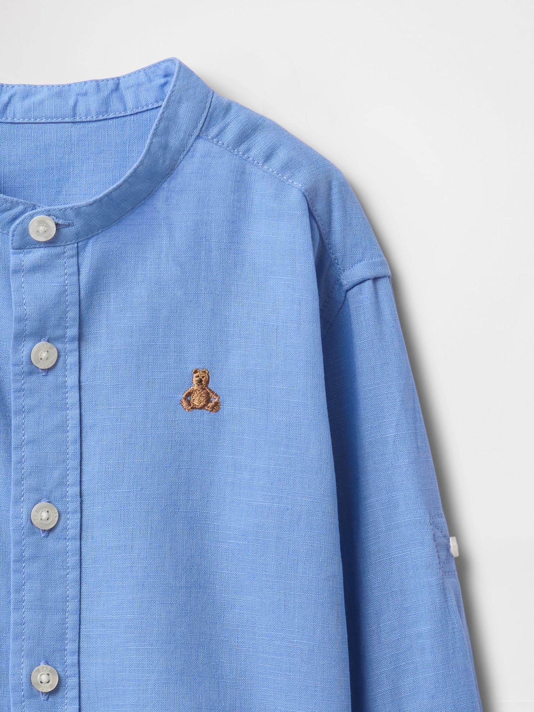 Blue Brannan Bear Linen-Cotton Shirt (6mths-5yrs) - Image 3 of 3