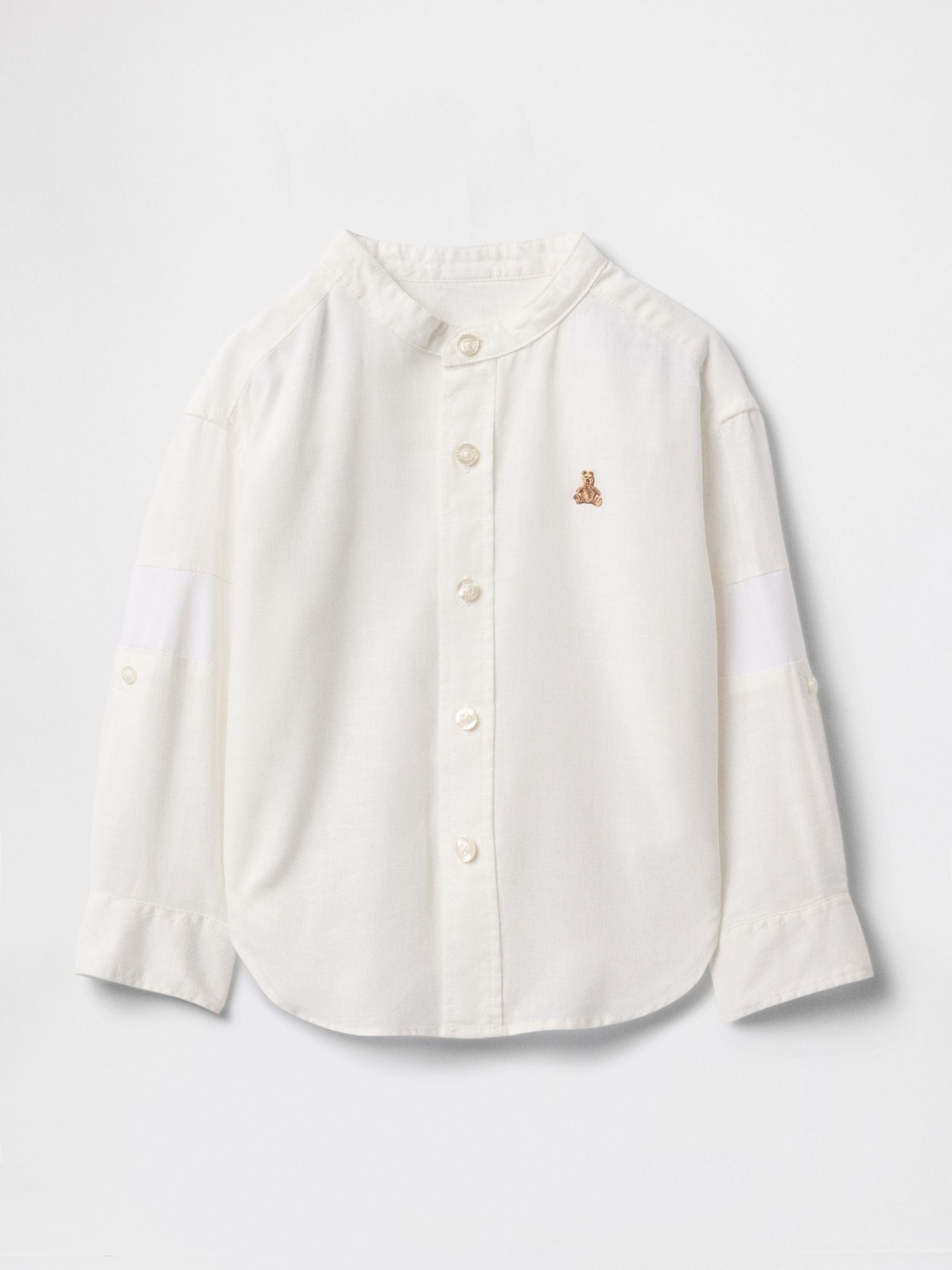 White Brannan Bear Linen-Cotton Shirt (6mths-5yrs) - Image 1 of 3