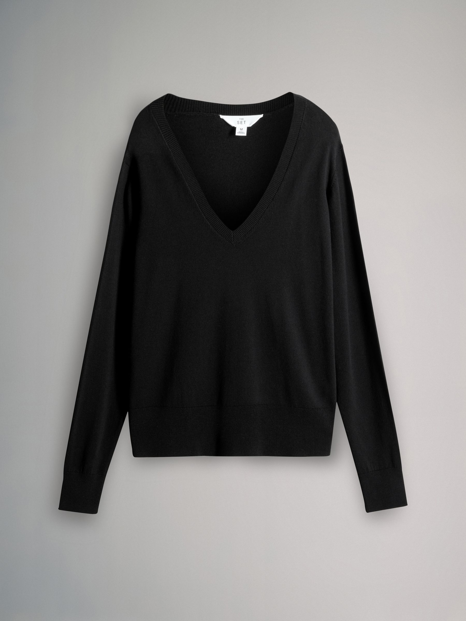 Black/Neutral/Cream - 3 Pack V-Neck Fine Knit Jumpers - Image 2 of 6 Black/Neutral/Cream - 3 Pack V-Neck Fine Knit Jumpers - Image 2 of 6