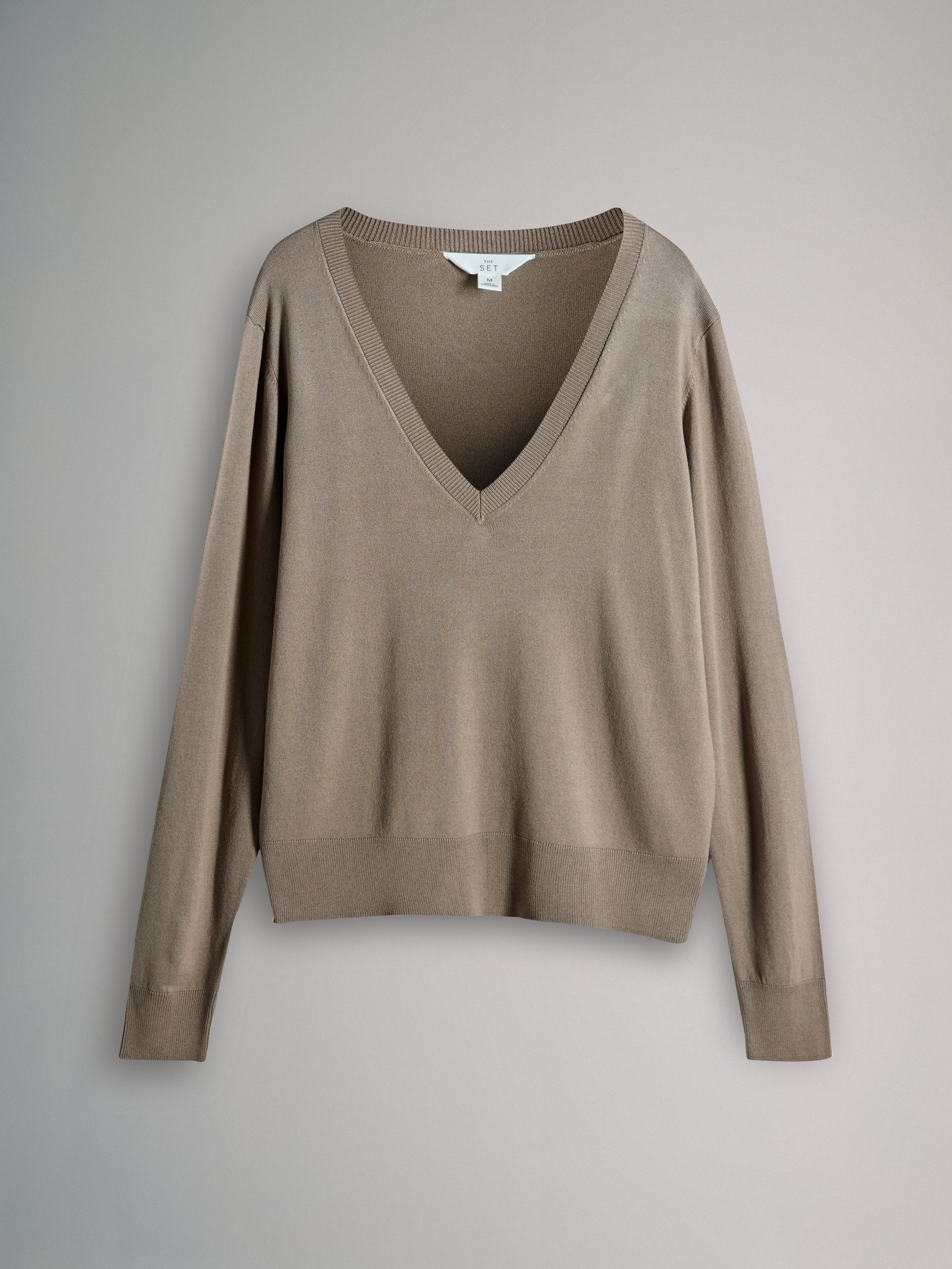 Black/Neutral/Cream - 3 Pack V-Neck Fine Knit Jumpers - Image 3 of 6