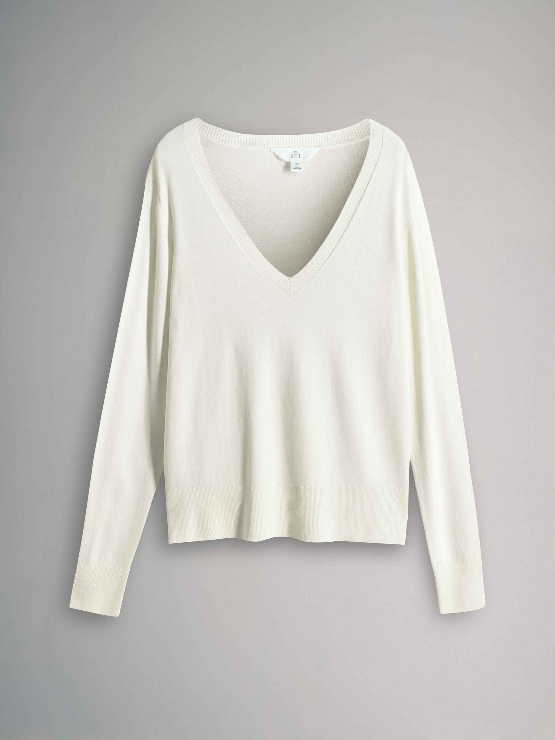 Black/Neutral/Cream - 3 Pack V-Neck Fine Knit Jumpers - Image 4 of 6