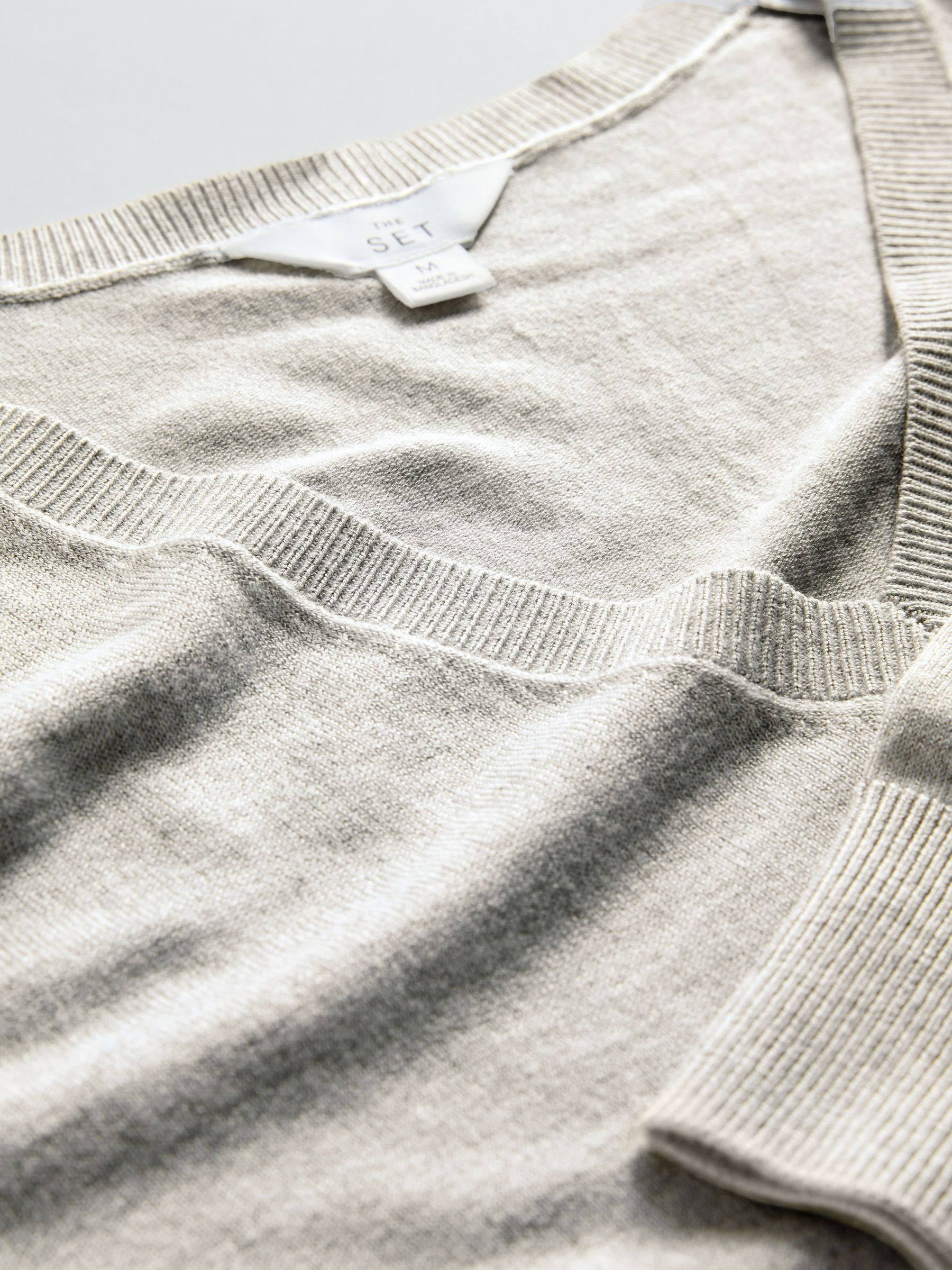 Black/Charcoal Grey/Grey Marl - 3 Pack V-Neck Fine Knit Jumpers - Image 6 of 6