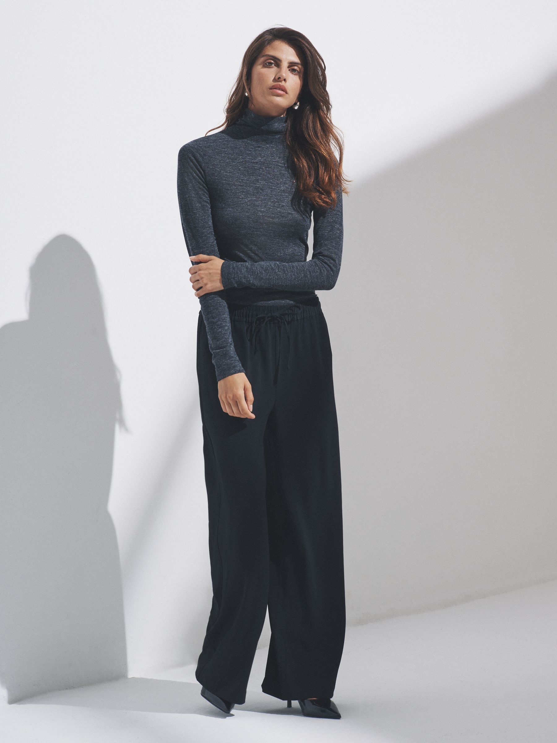 Black - 2 Pack Wide Leg Trousers - Image 1 of 11