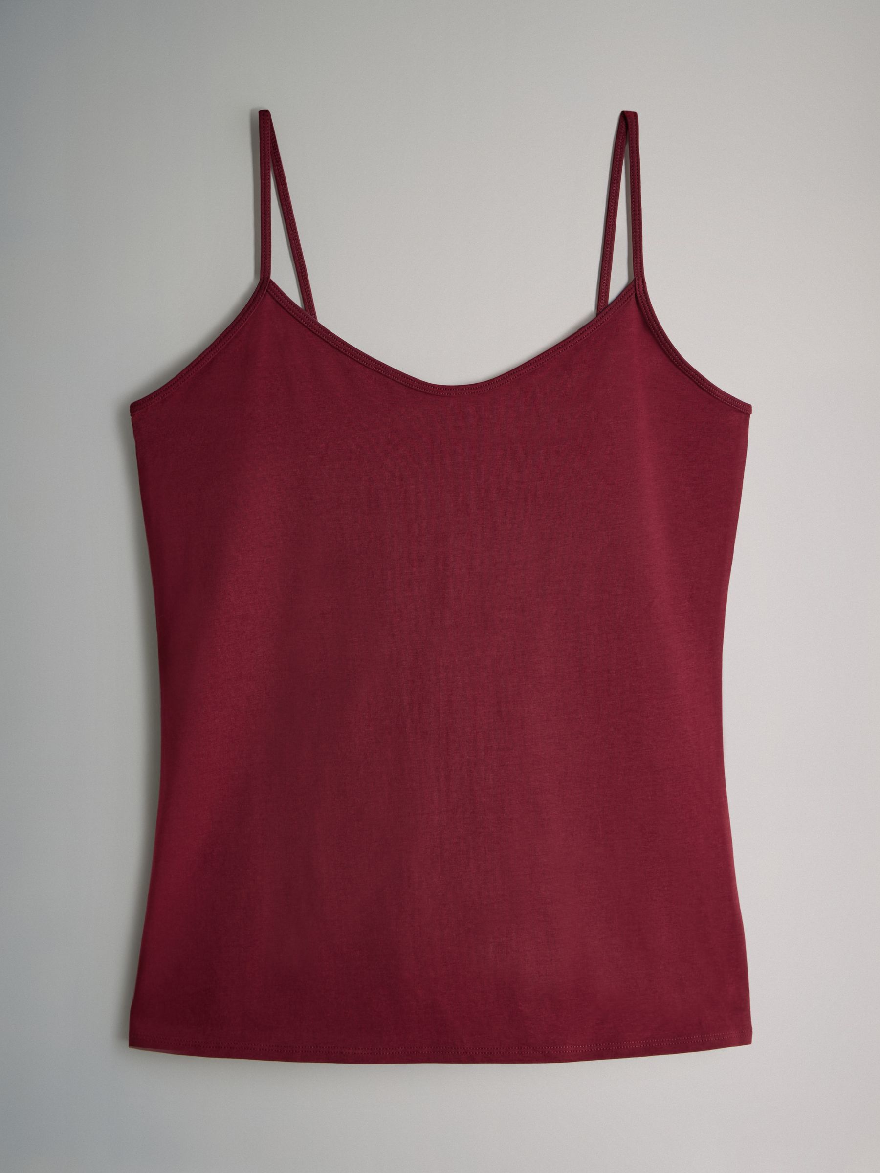Black/Dark Red/Dark Khaki/ Neutral/White - 5 Pack Thin Strap Vest Tops - Image 2 of 8