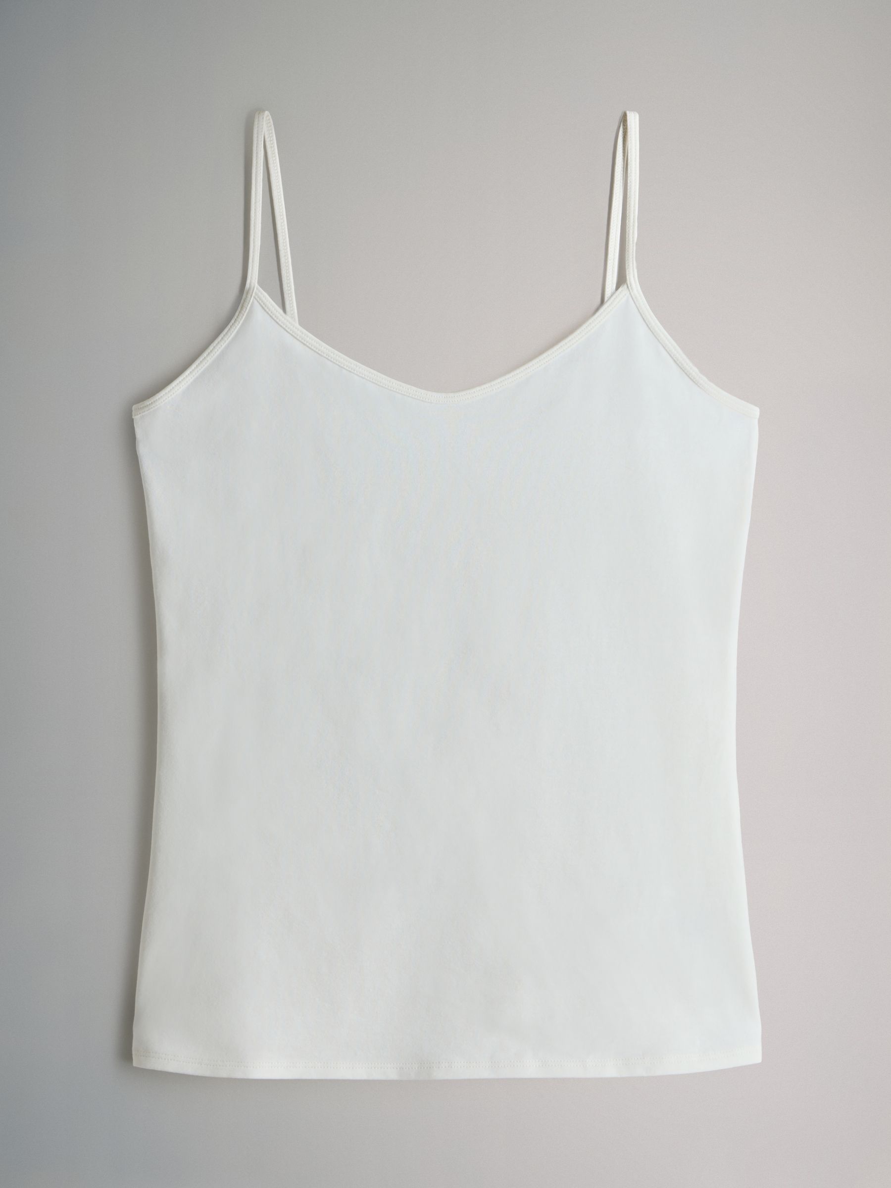 Black/Dark Red/Dark Khaki/ Neutral/White - 5 Pack Thin Strap Vest Tops - Image 3 of 8