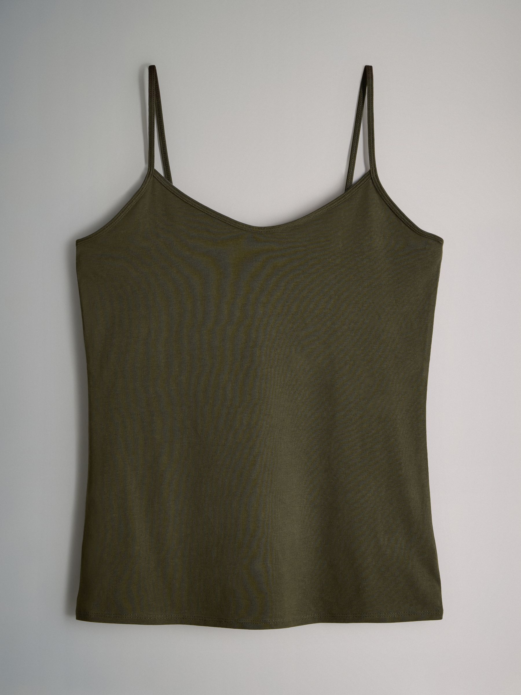 Black/Dark Red/Dark Khaki/ Neutral/White - 5 Pack Thin Strap Vest Tops - Image 5 of 8