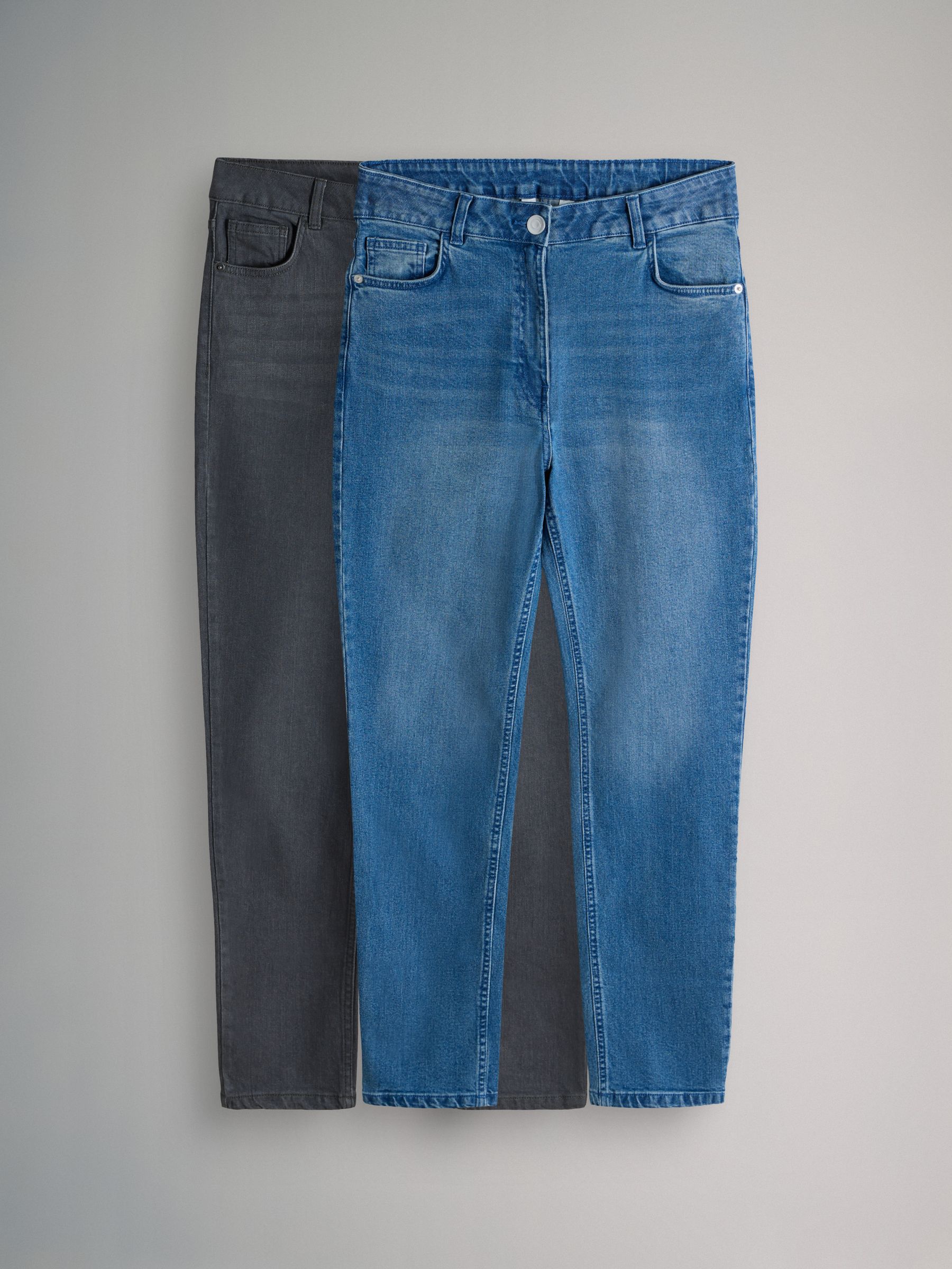 Mid Blue/Grey - 2 Pack Denim Skinny Jeans - Image 2 of 11