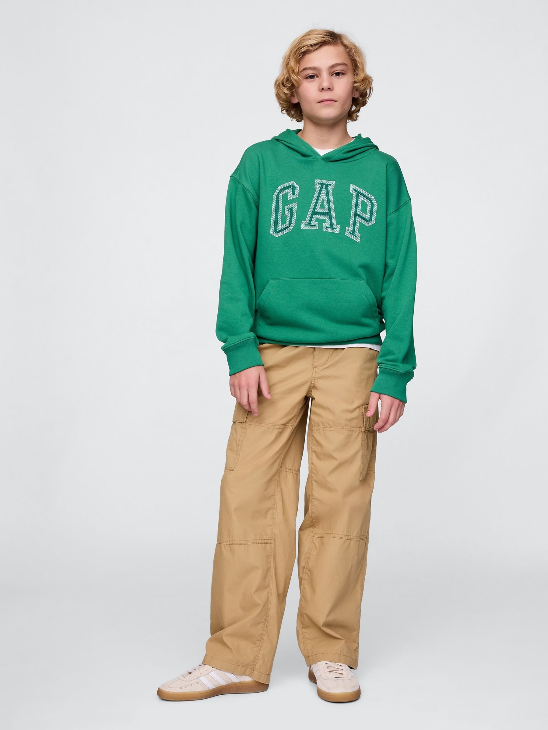 Green Pullover Vintage Logo Hoodie (4-13yrs) - Image 3 of 5