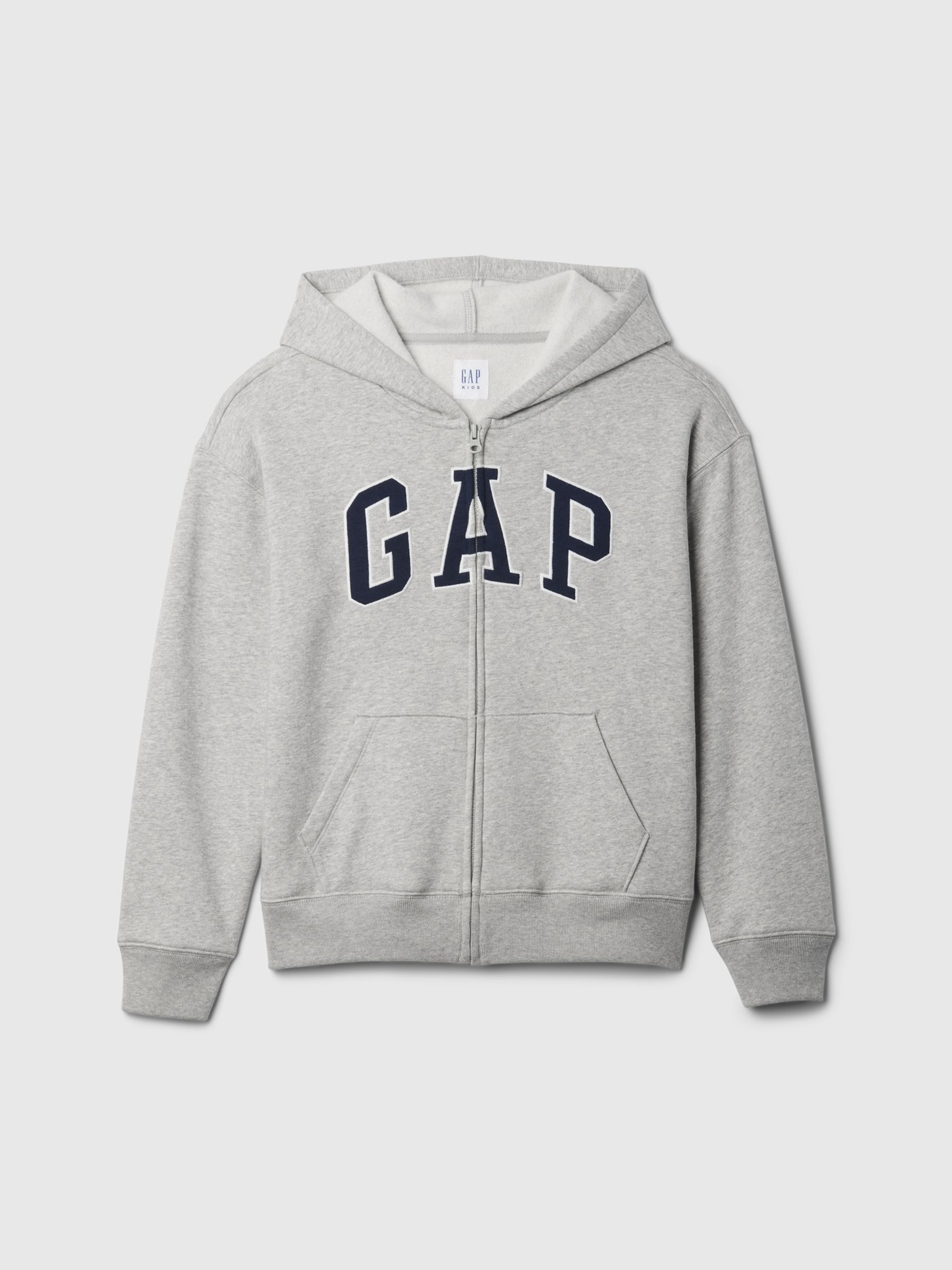 Grey Zip Up Vintage Logo Hoodie (4-13yrs) - Image 1 of 3