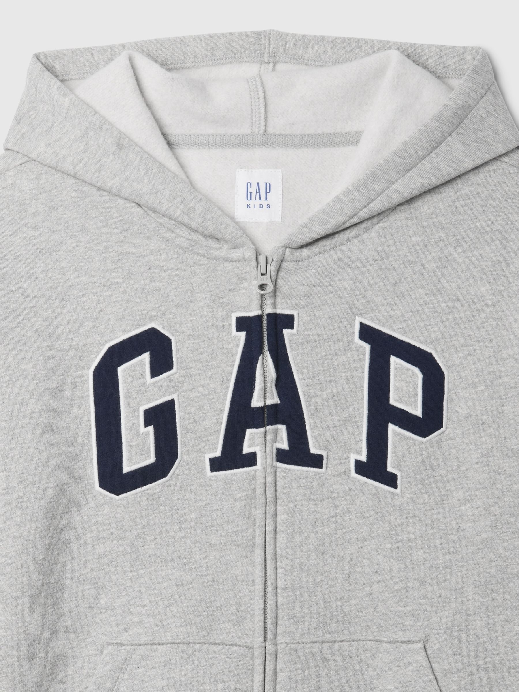 Grey Zip Up Vintage Logo Hoodie (4-13yrs) - Image 3 of 3