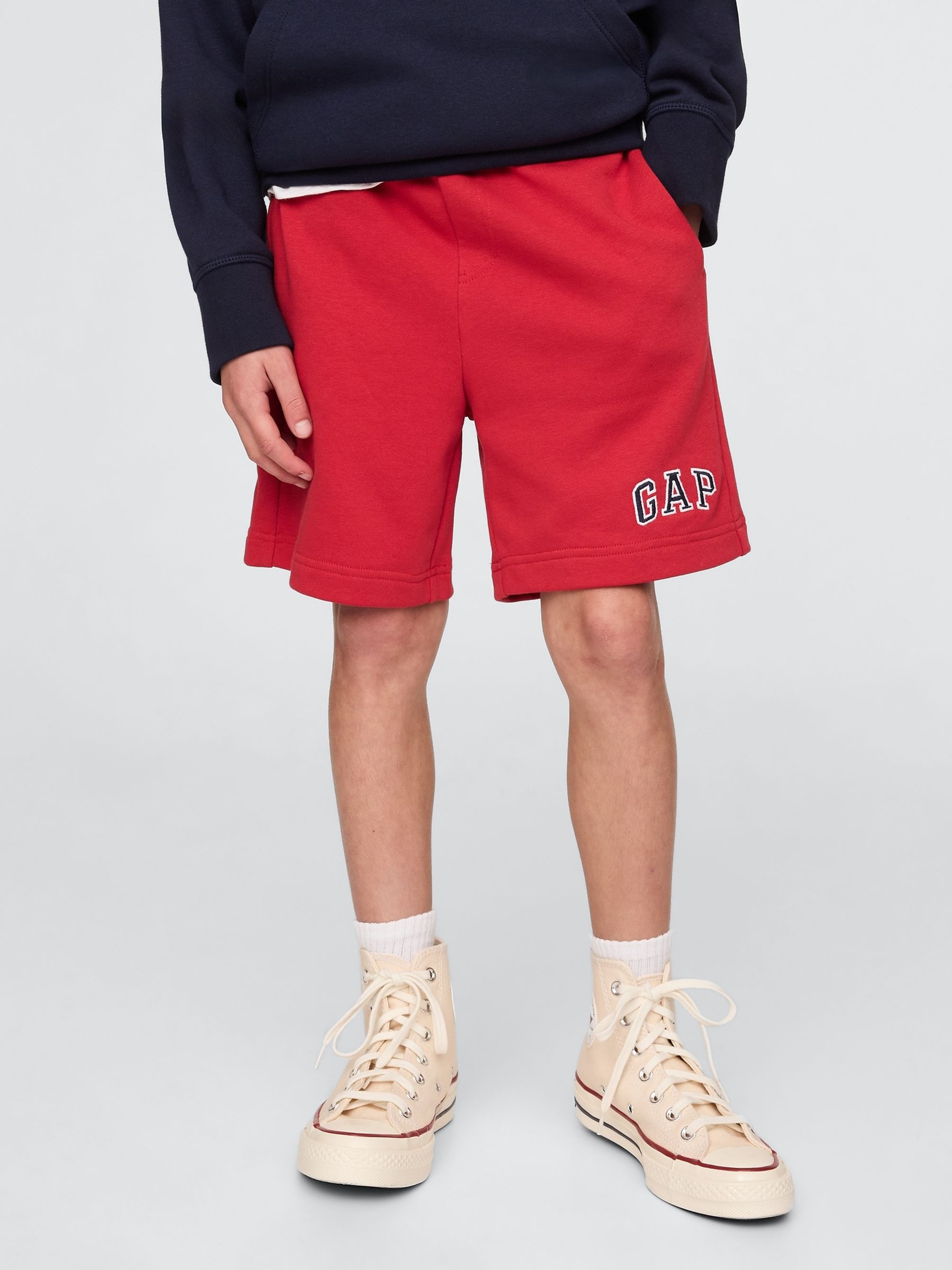 Red Logo Pull On Fleece-Lined Shorts (4-13yrs) - Image 3 of 5