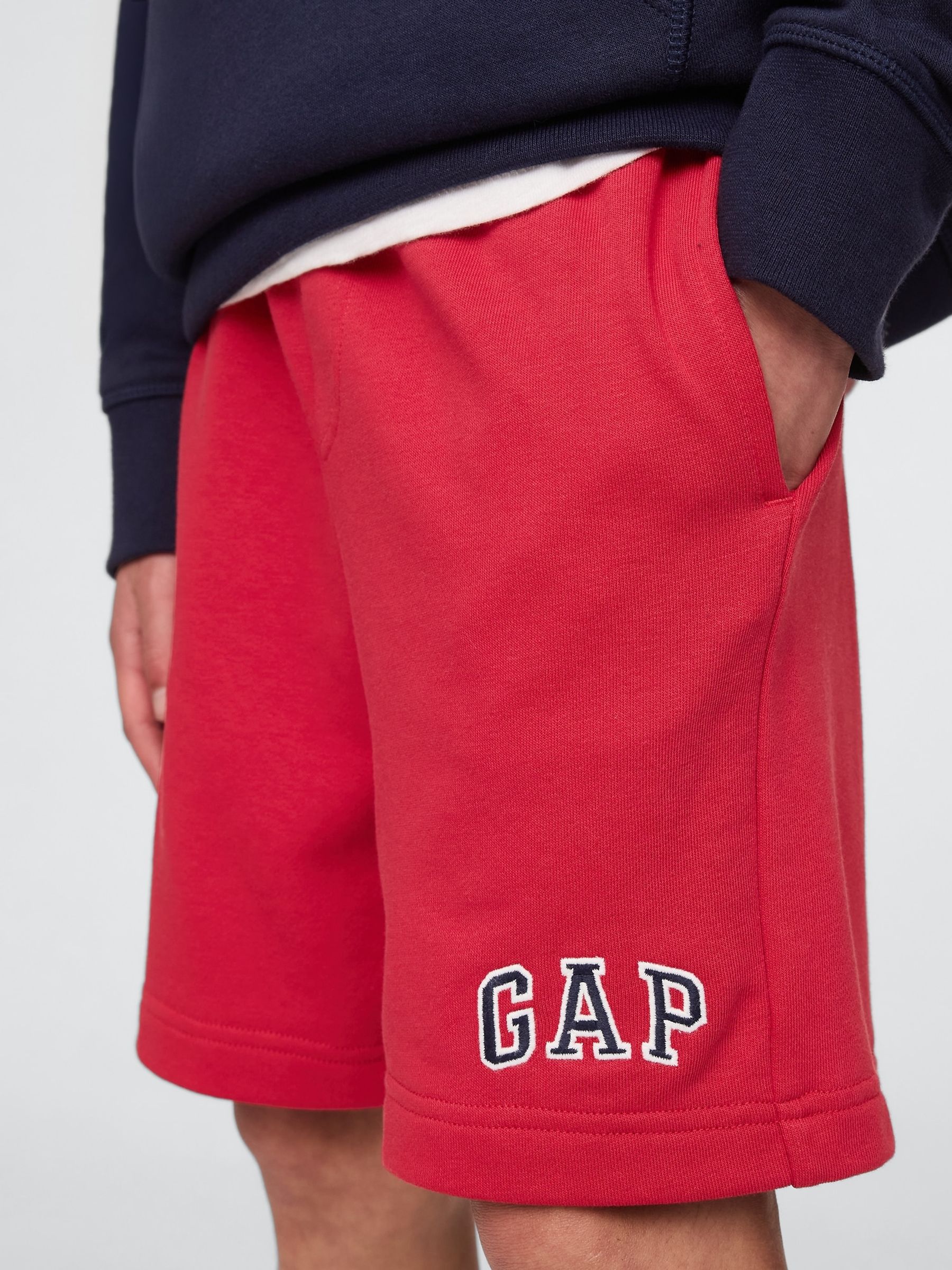 Red Logo Pull On Fleece-Lined Shorts (4-13yrs) - Image 4 of 5