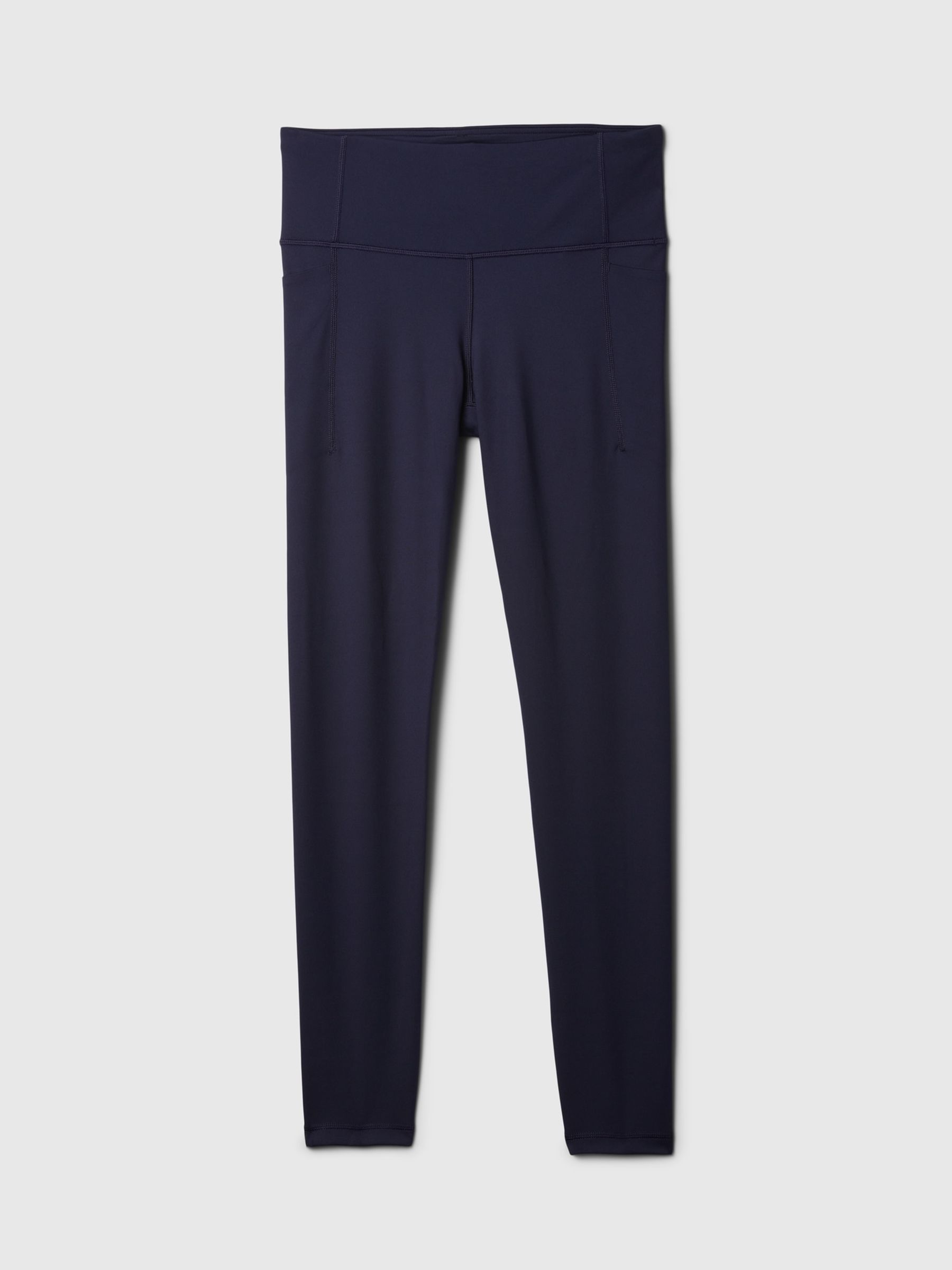Navy Blue Full Length High Waisted Power Stretch Leggings - Image 4 of 4