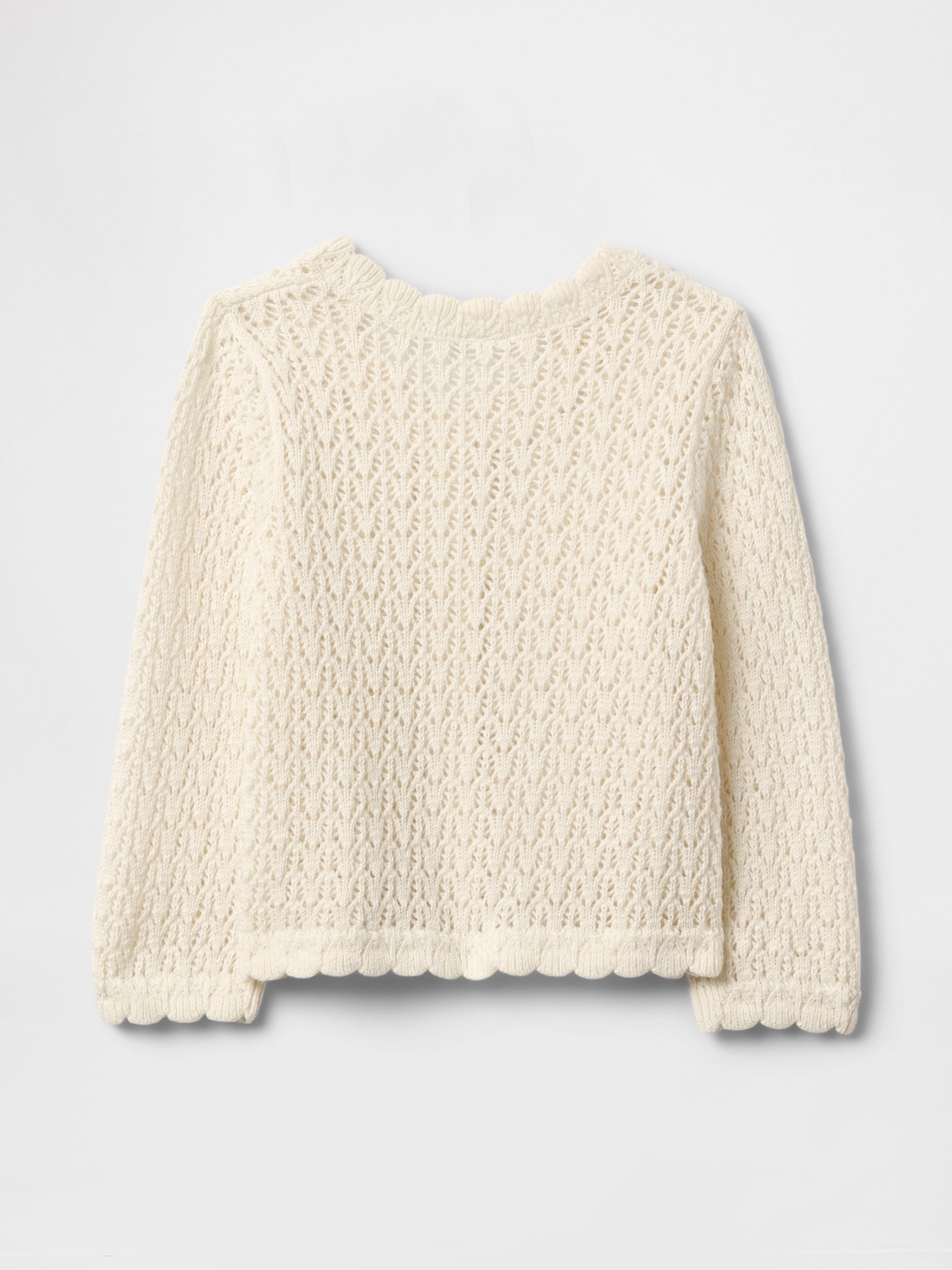 Cream 100% Cotton Crochet Knitted Cardigan - Image 2 of 3