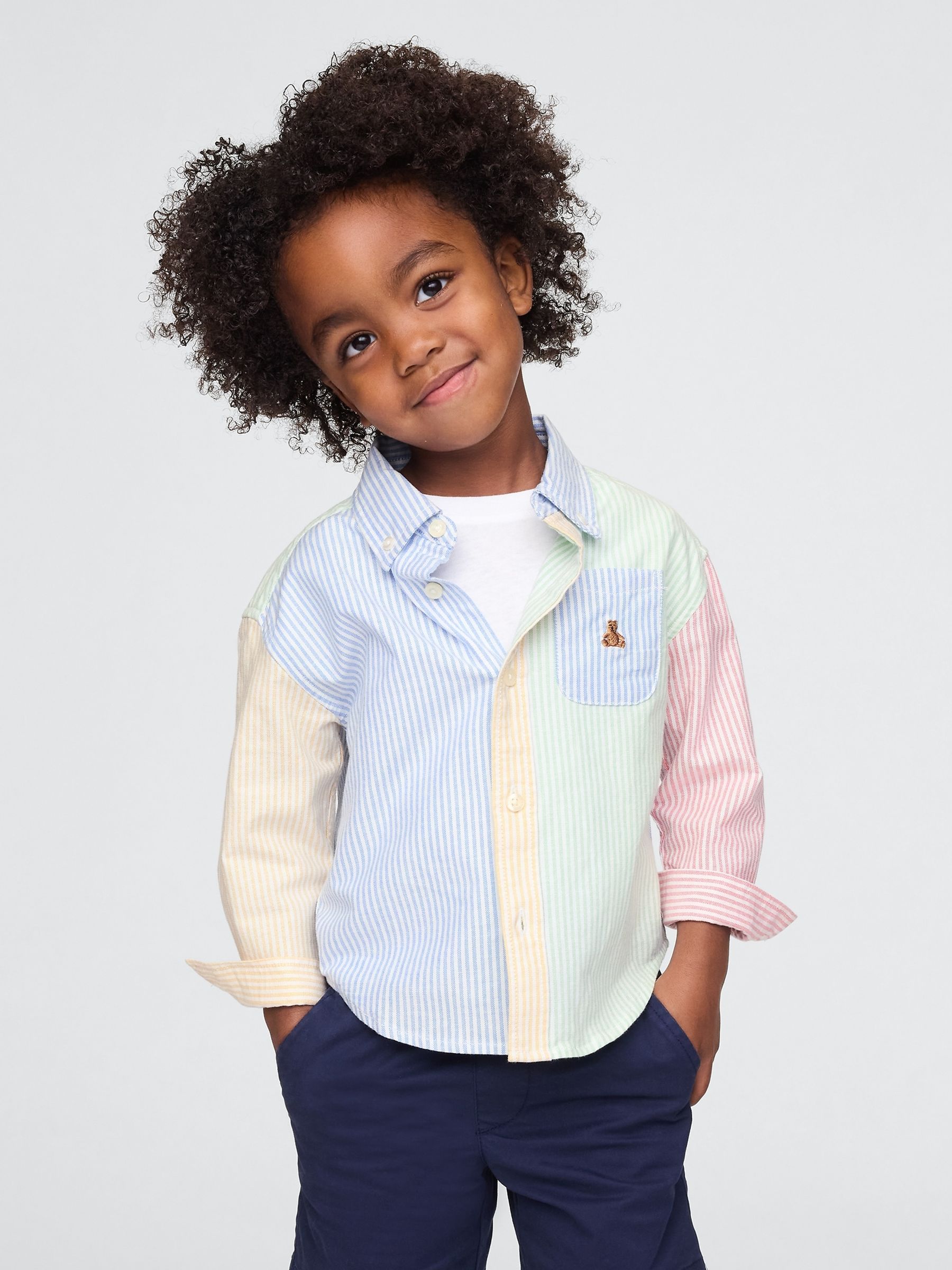 Blue Striped Oxford Big Shirt (6mths-5yrs) - Image 1 of 3
