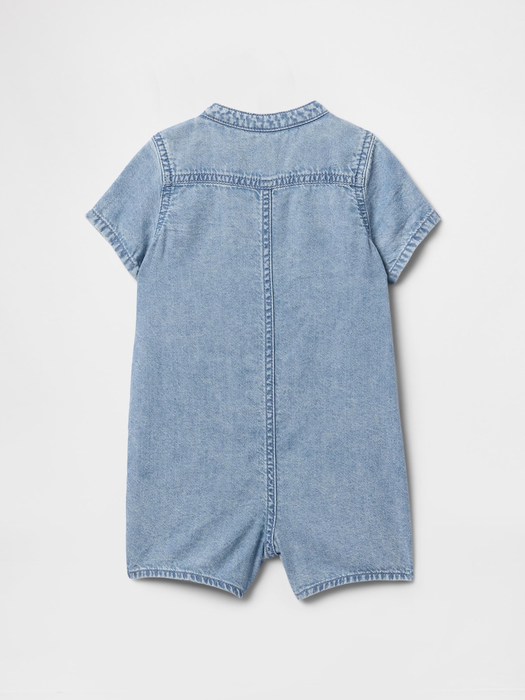 Blue Denim Short One-Piece (Newborn-24mths) - Image 2 of 2