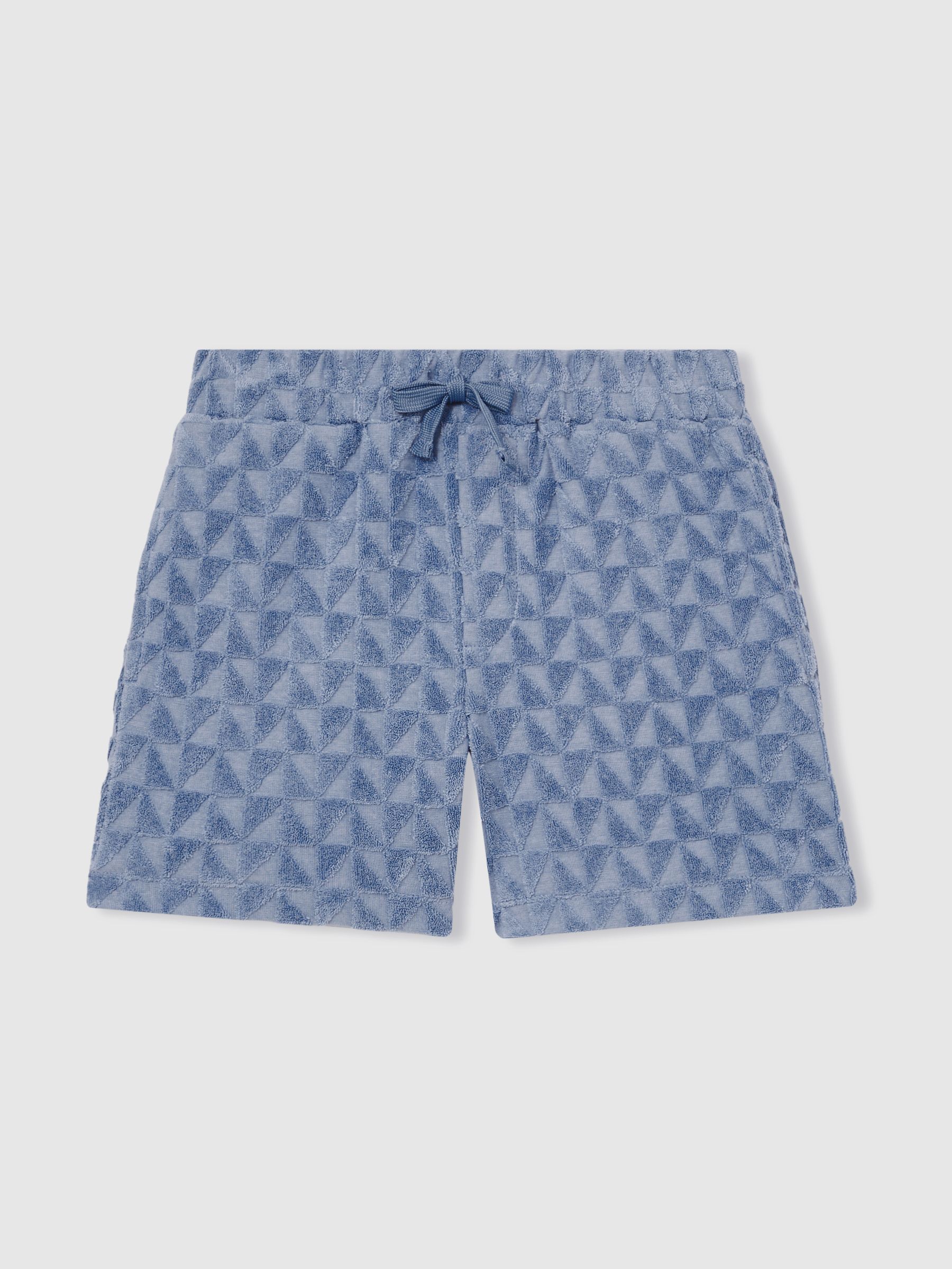 9-13 yrs Textured Towelling Shorts in Airforce Blue - Image 2 of 4