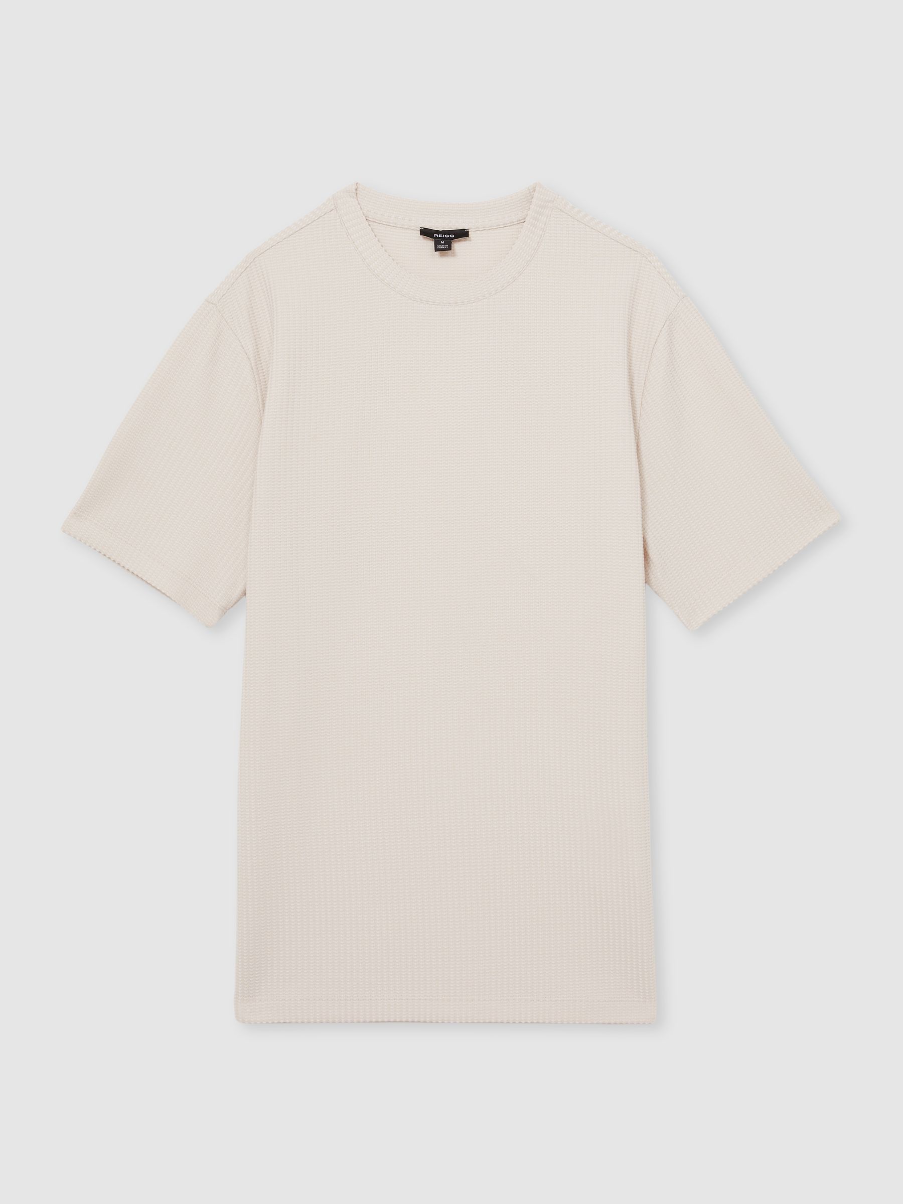 Oversized Textured T-Shirt in Champagne - Image 2 of 6