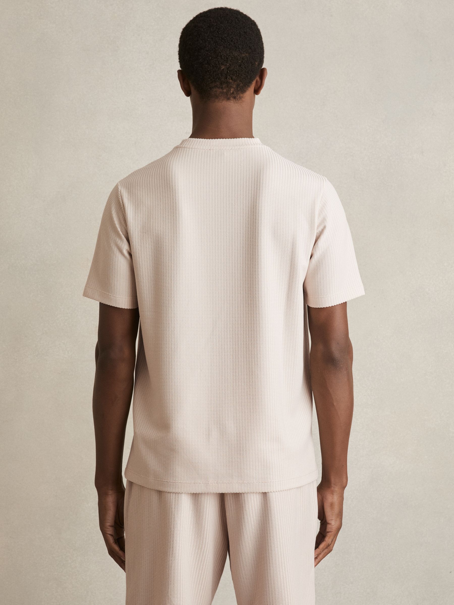 Oversized Textured T-Shirt in Champagne - Image 5 of 6