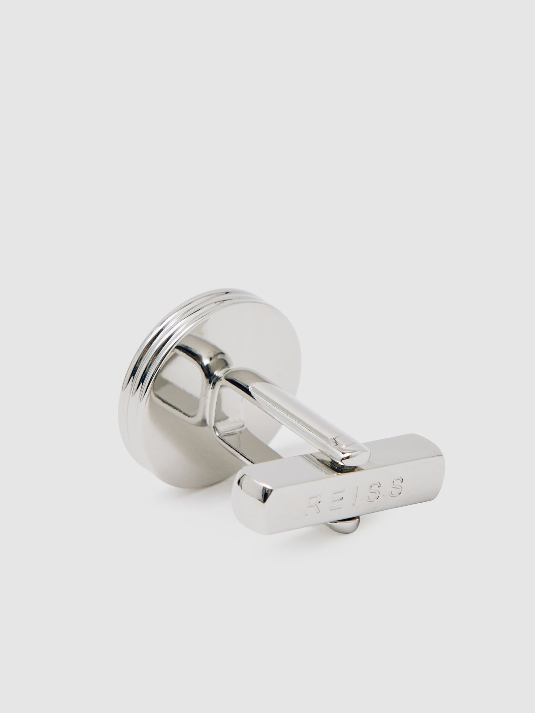 Inlaid Round Cufflinks in Silver/Mop - image 3