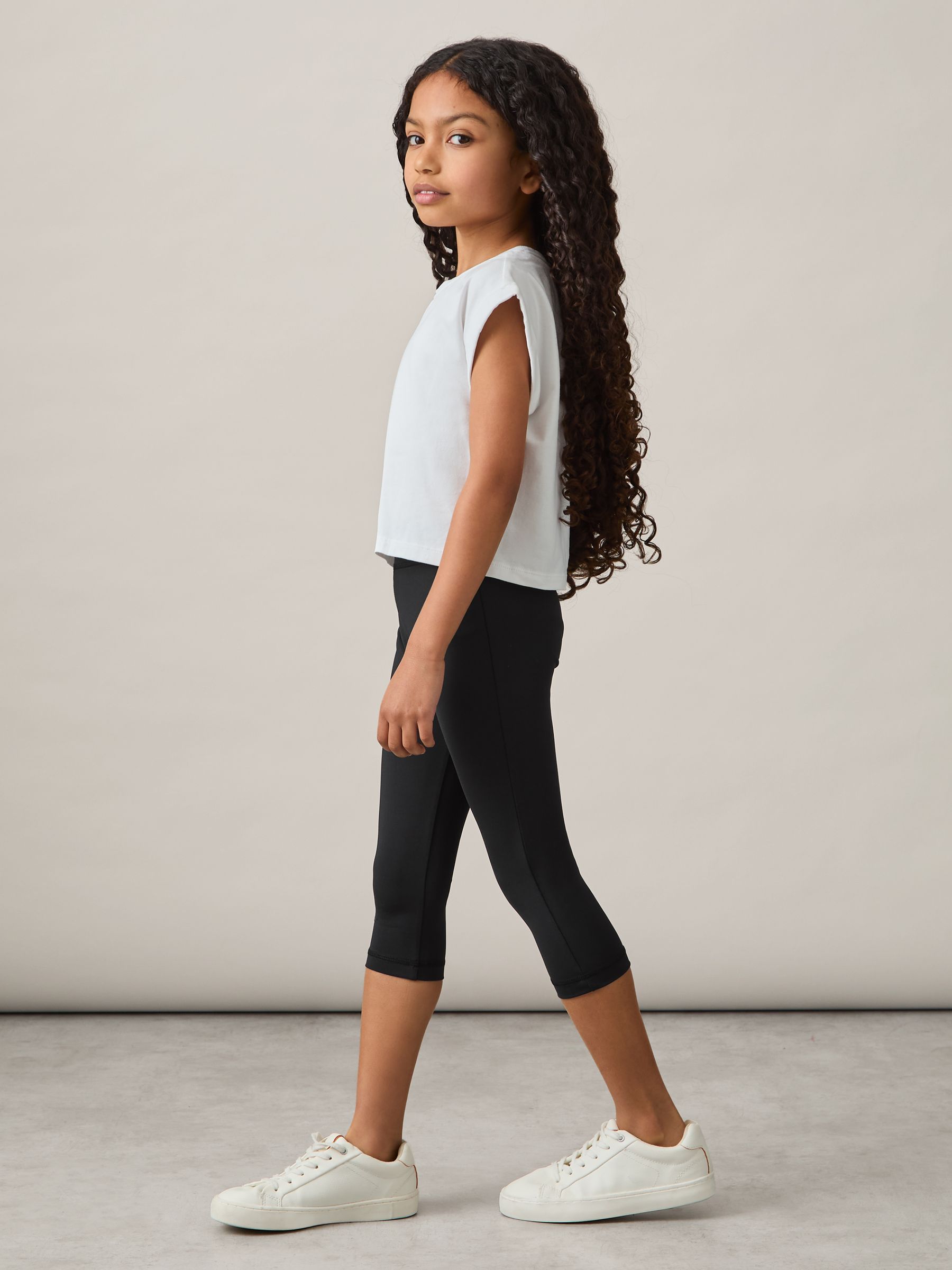 Three-Quarter Length Leggings in Black - Image 1 of 4