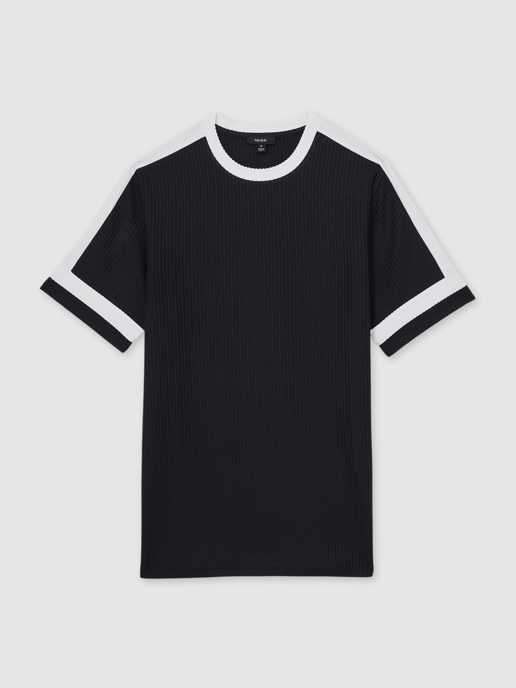 Oversized Textured T-Shirt in Navy/White - Image 2 of 6