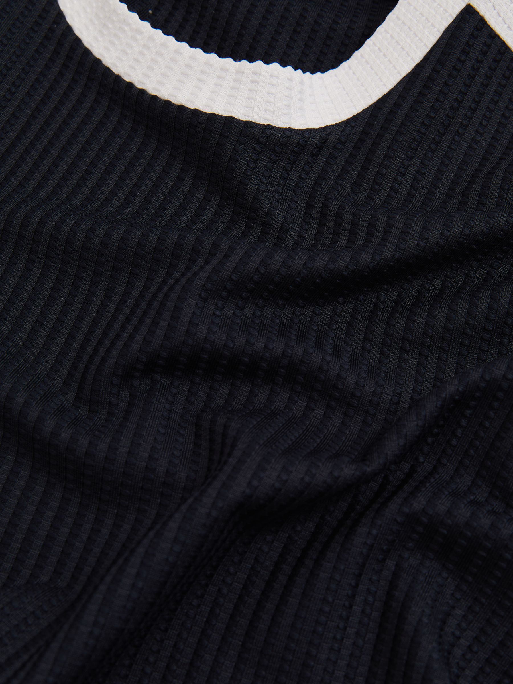 Oversized Textured T-Shirt in Navy/White - Image 6 of 6