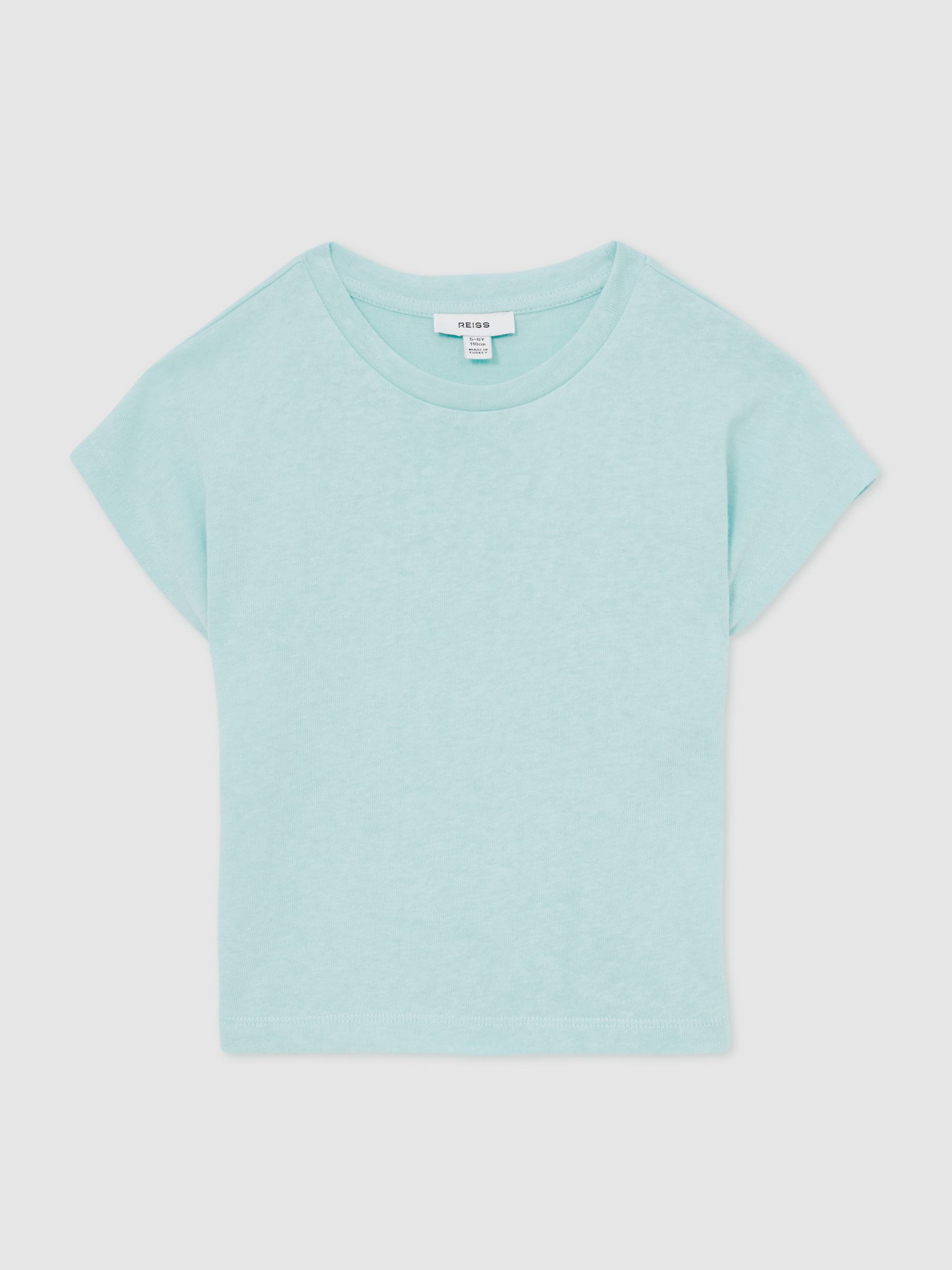 Oversized Cotton-Blend T-Shirt in Blue - Image 1 of 5
