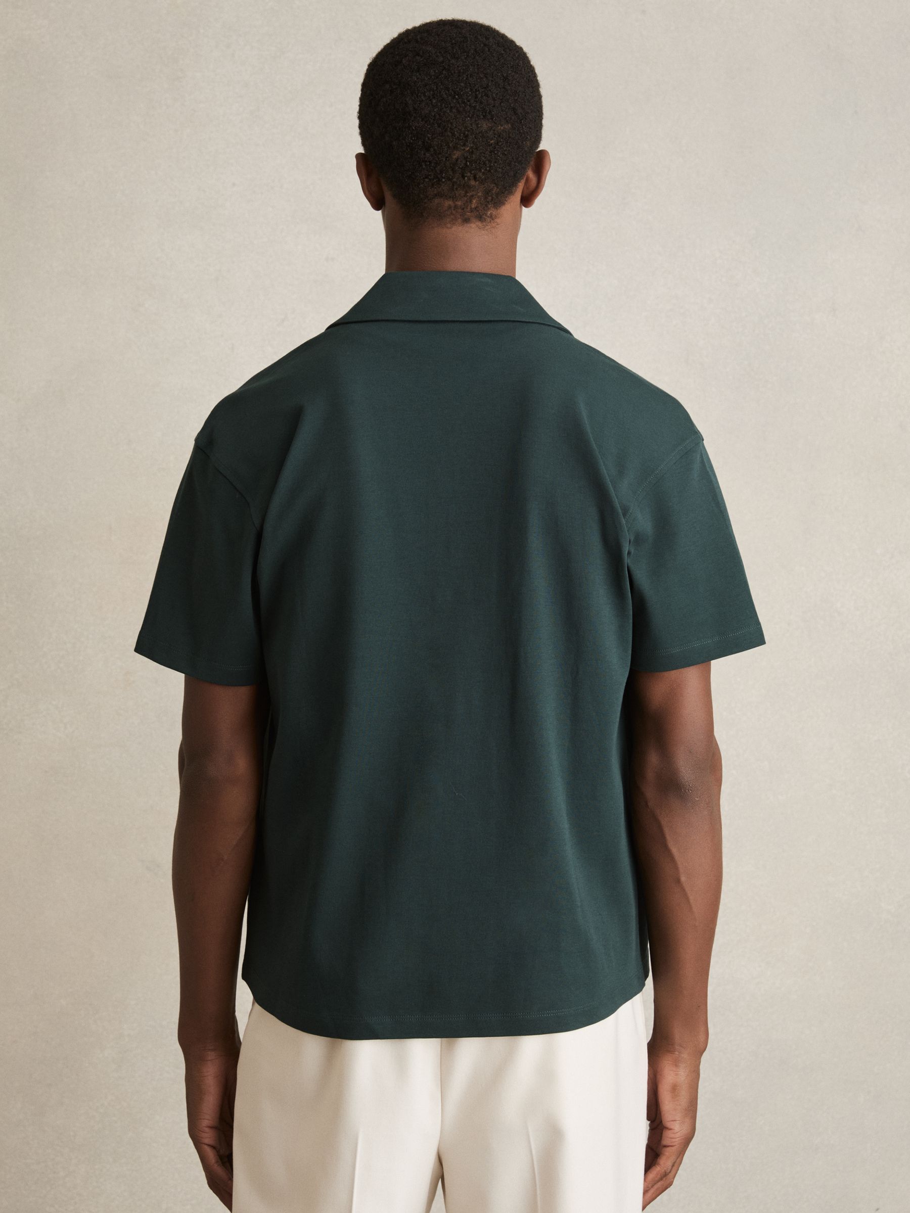 Cotton Floral Embroidered Shirt in Dark Green - Image 5 of 6