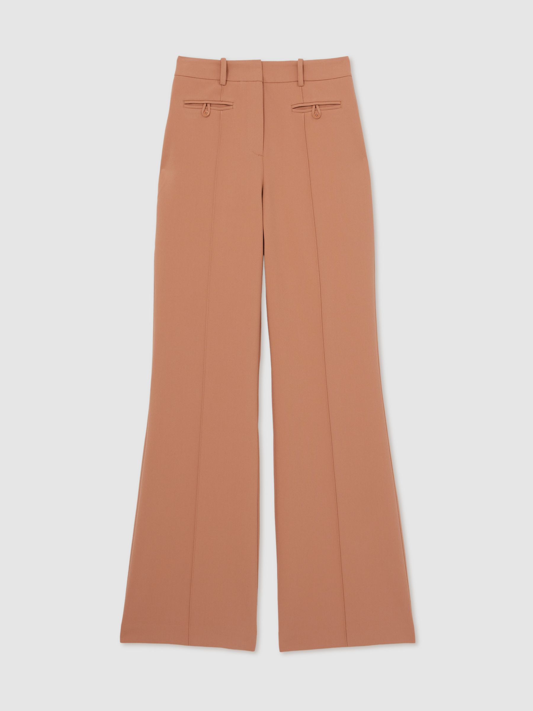Petite Welt Pocket Flared Trousers in Tan - Image 3 of 7