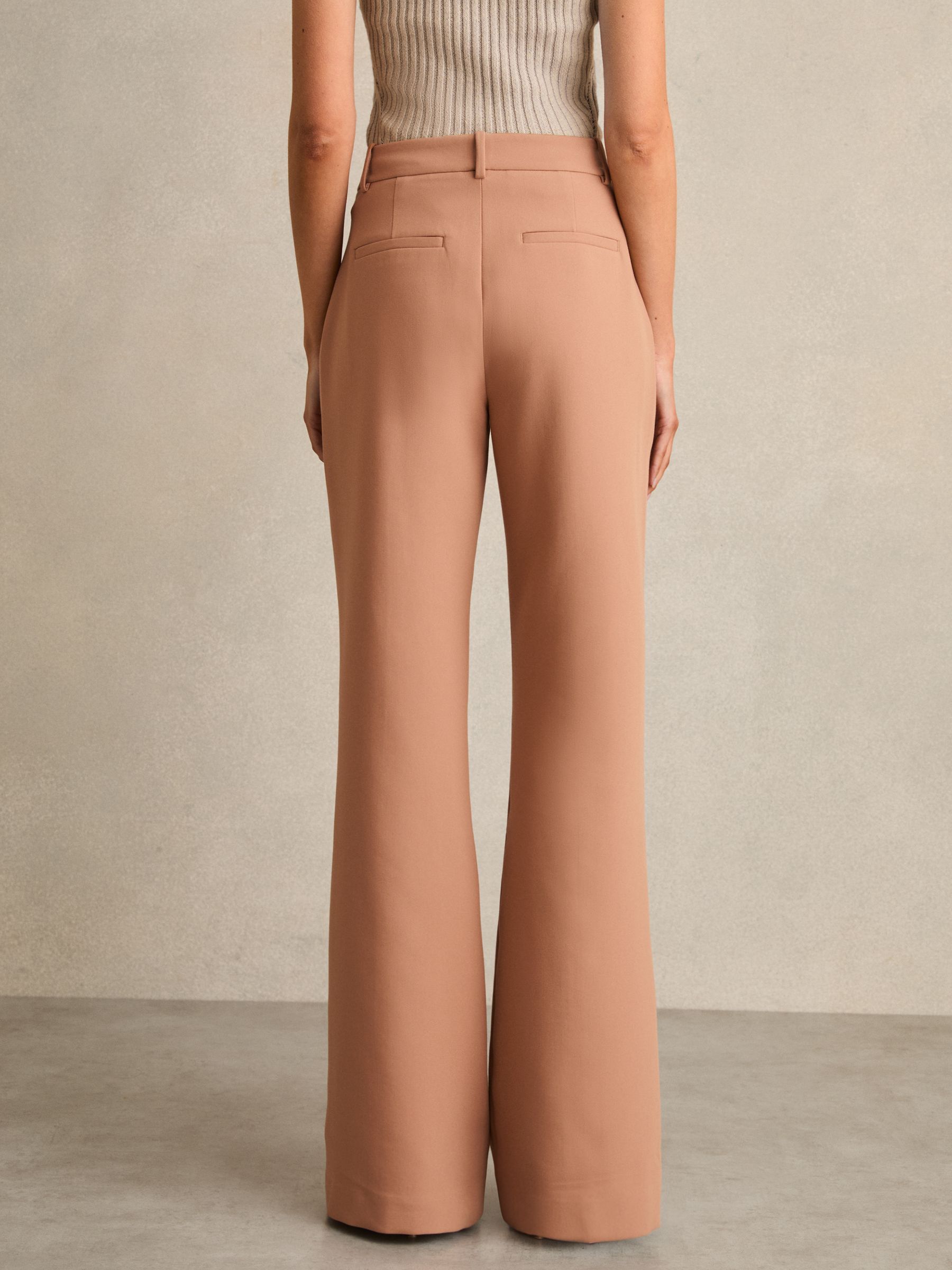 Petite Welt Pocket Flared Trousers in Tan - Image 6 of 7