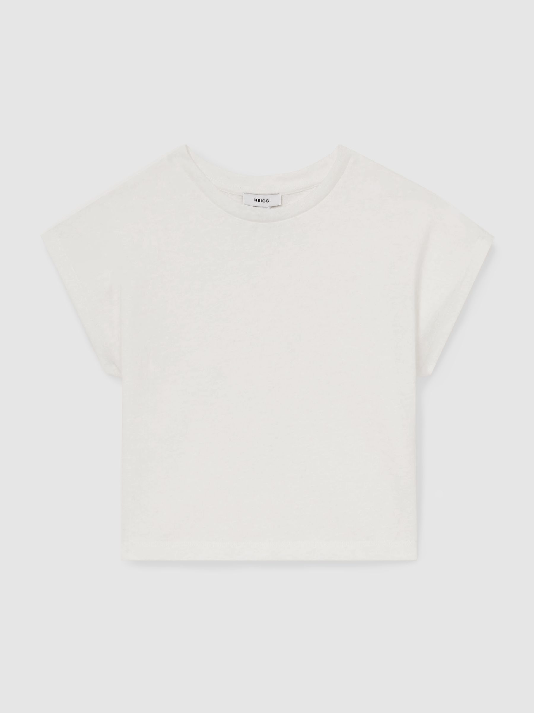 9-13 yrs Oversized Cotton-Blend T-Shirt in Ivory - Image 2 of 4