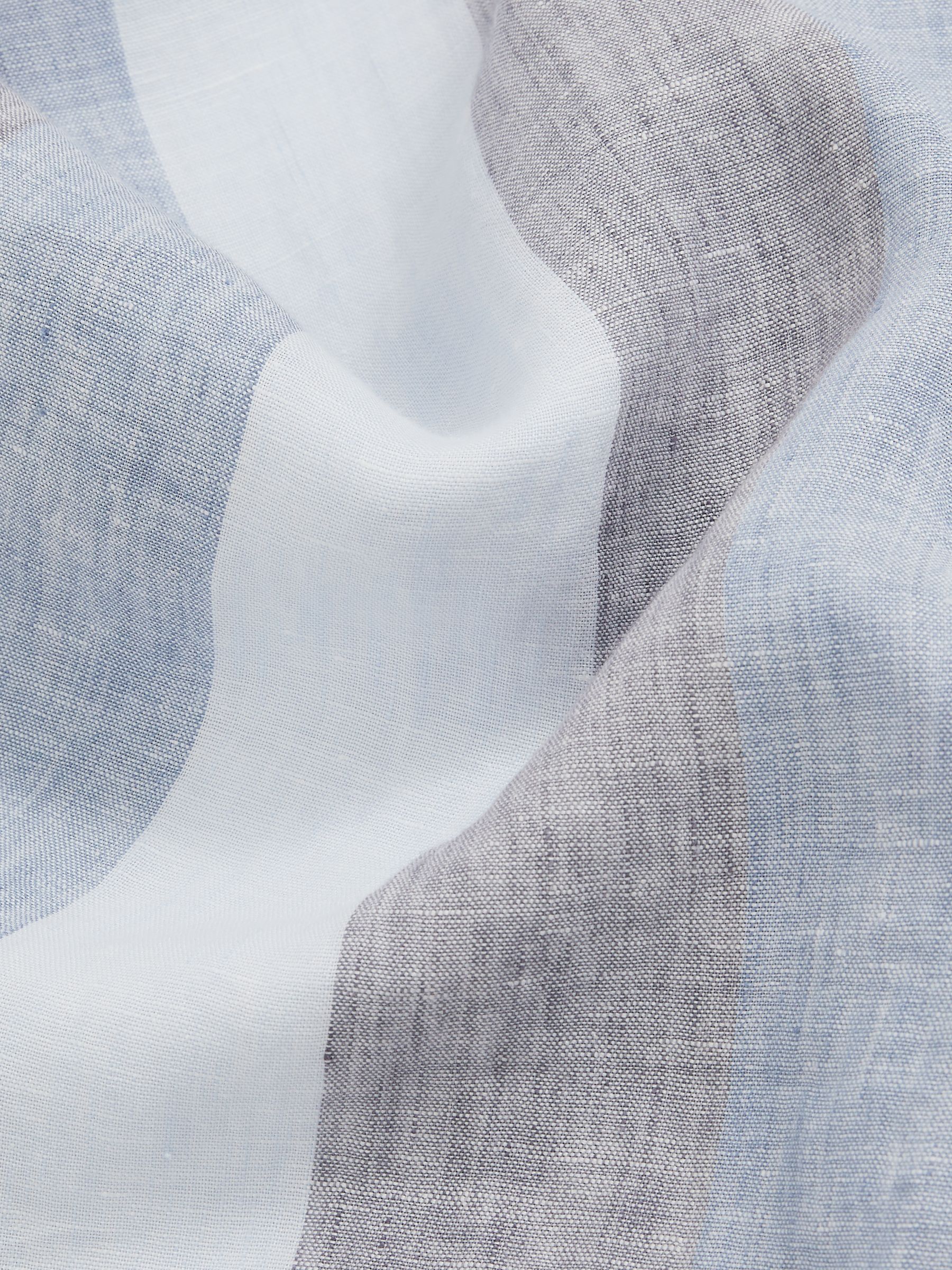 Stripe Cuban Collar Shirt in Wide Stripe Blue Multi - Image 6 of 6
