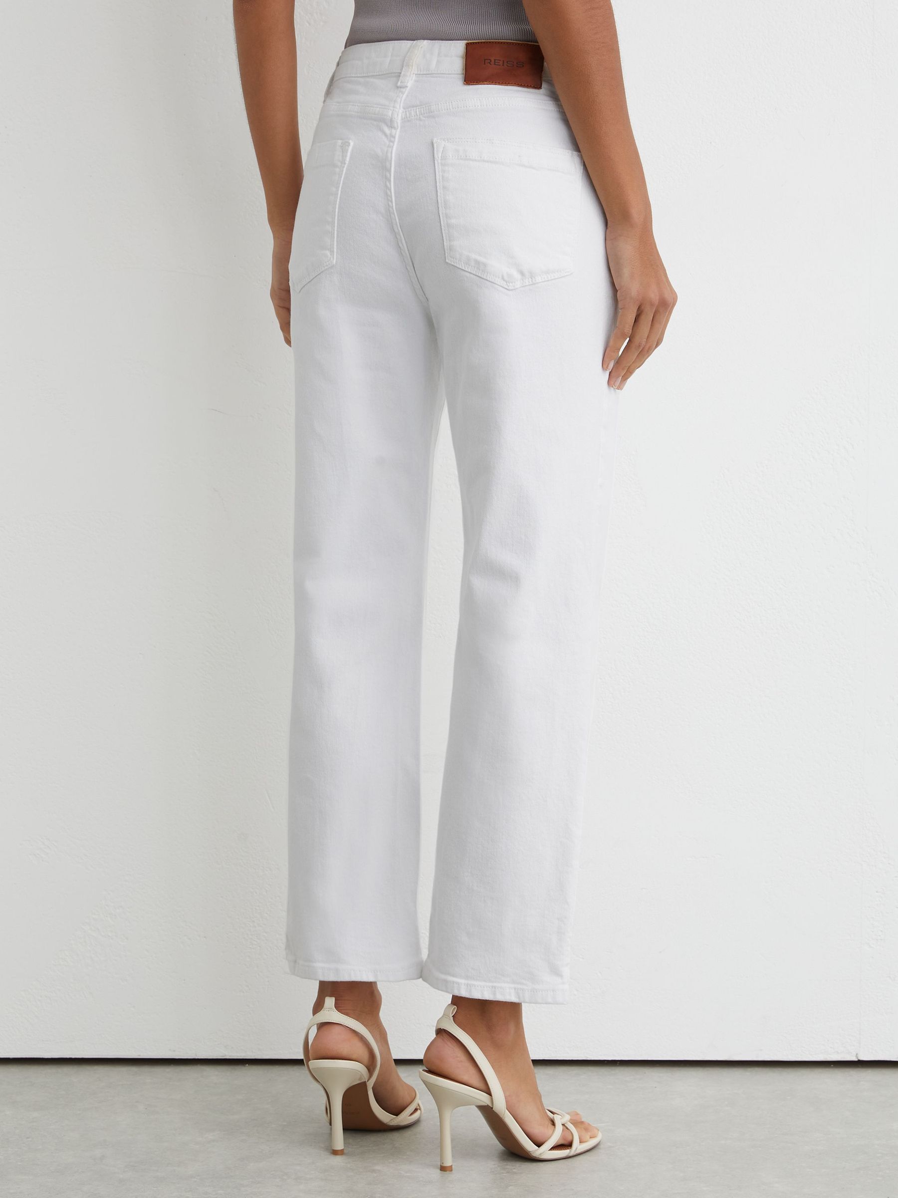 Petite Mid-Rise Straight-Leg Jeans in White - image 3