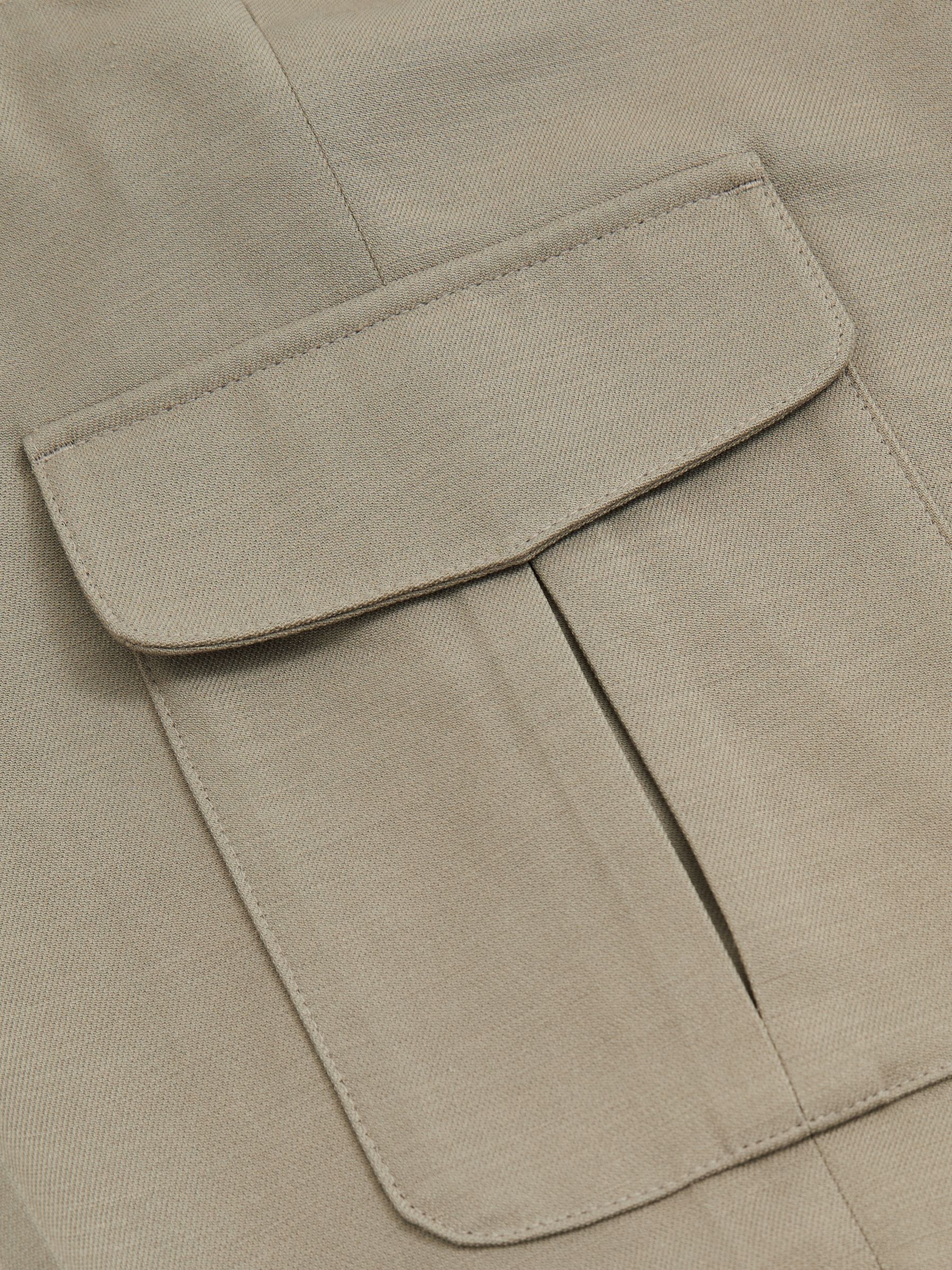 Relaxed Drawstring Cargo Trousers in Sage Green - image 3