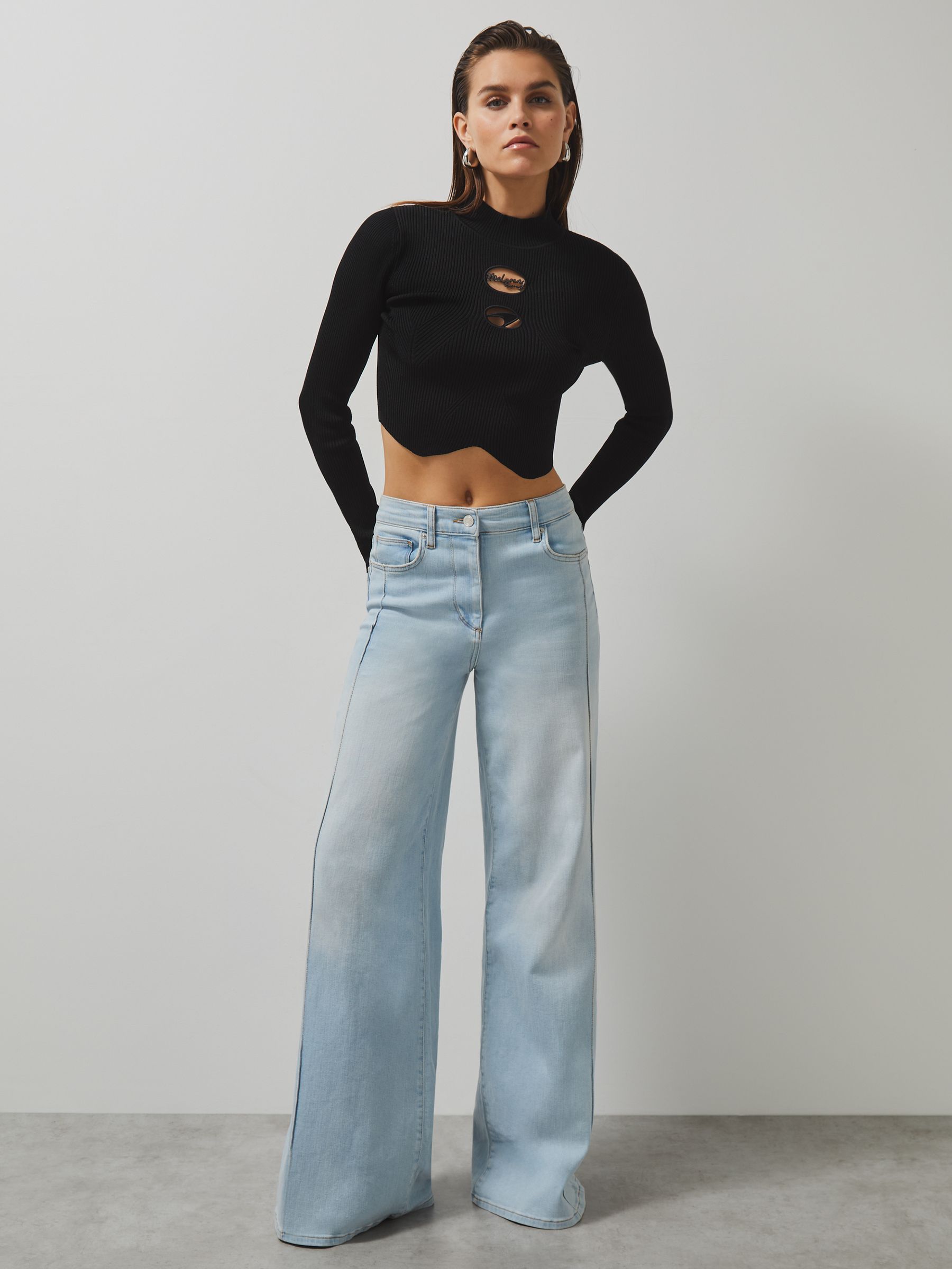 McLaren F1 Team Cut-Out Knit Crop Top in Black - image 3