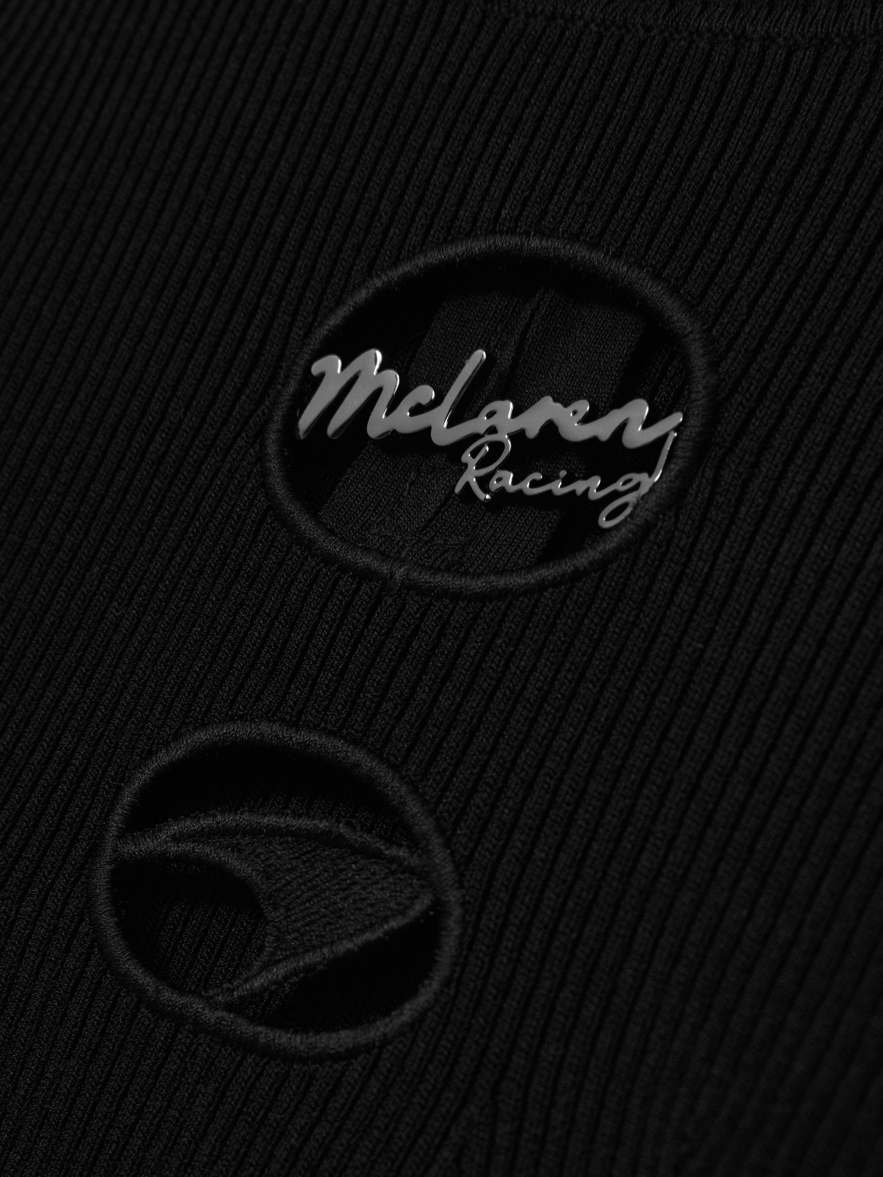 McLaren F1 Team Cut-Out Knit Crop Top in Black - Image 6 of 7
